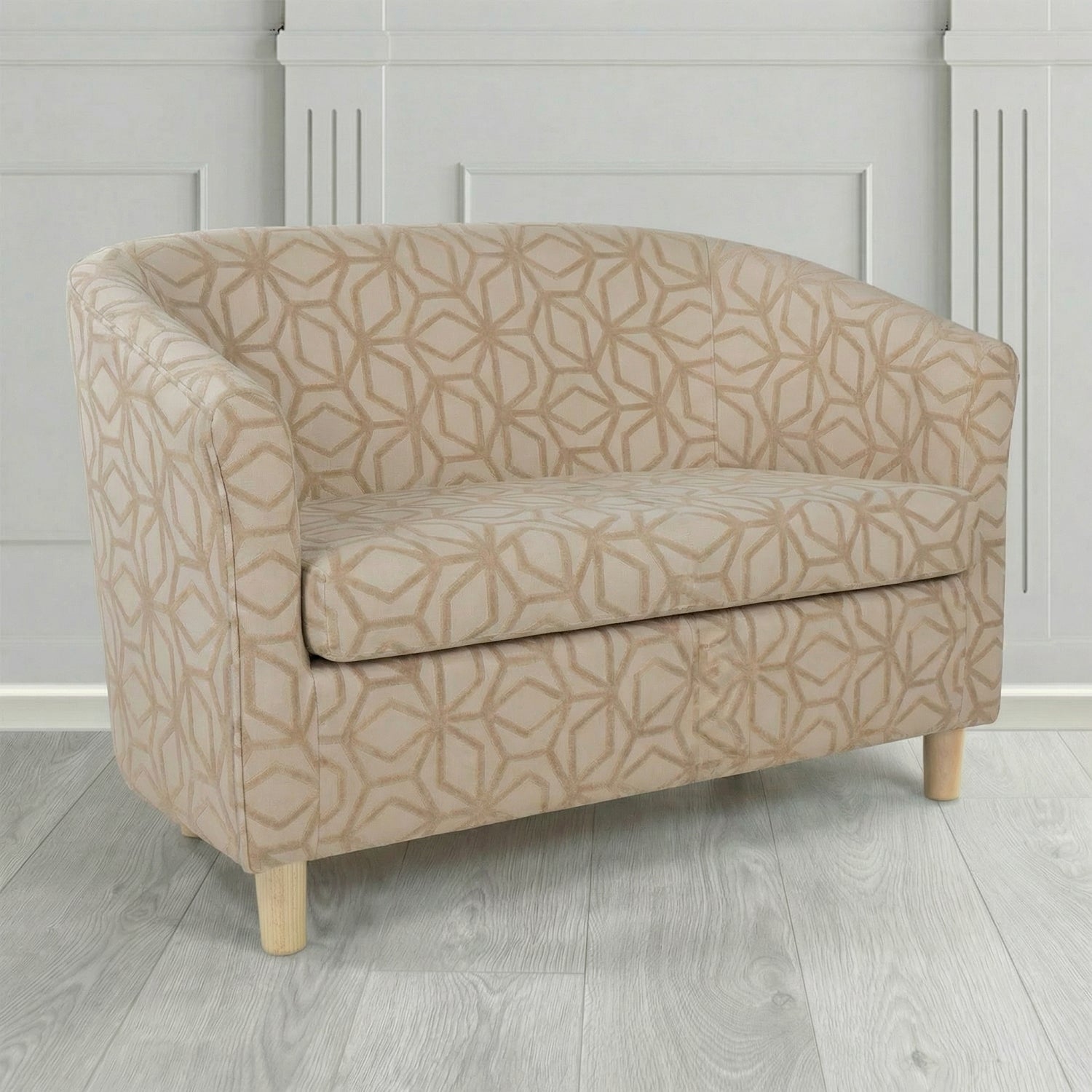 Tuscany 2 Seater Tub Sofa in Panaz Fabrics Lexington Corinthia Geometric Crib 5 Velvet Fabric