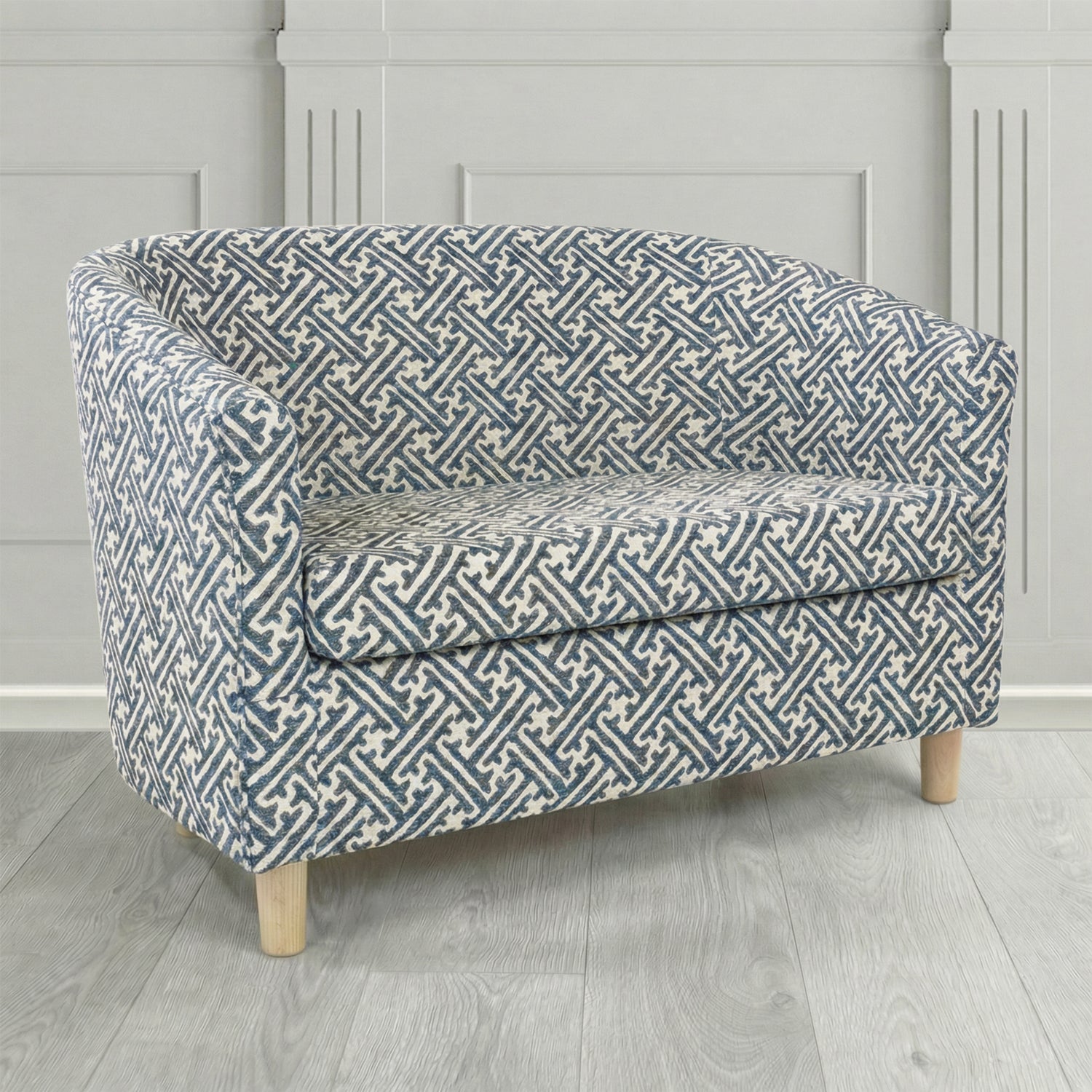 Tuscany 2 Seater Tub Sofa in Fryett's Paulo Geometric Pattern Fabric
