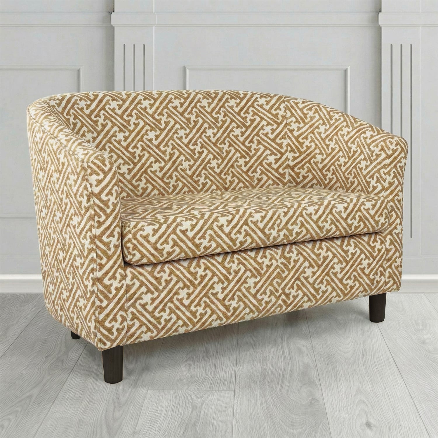Tuscany 2 Seater Tub Sofa in Fryett's Paulo Geometric Pattern Fabric