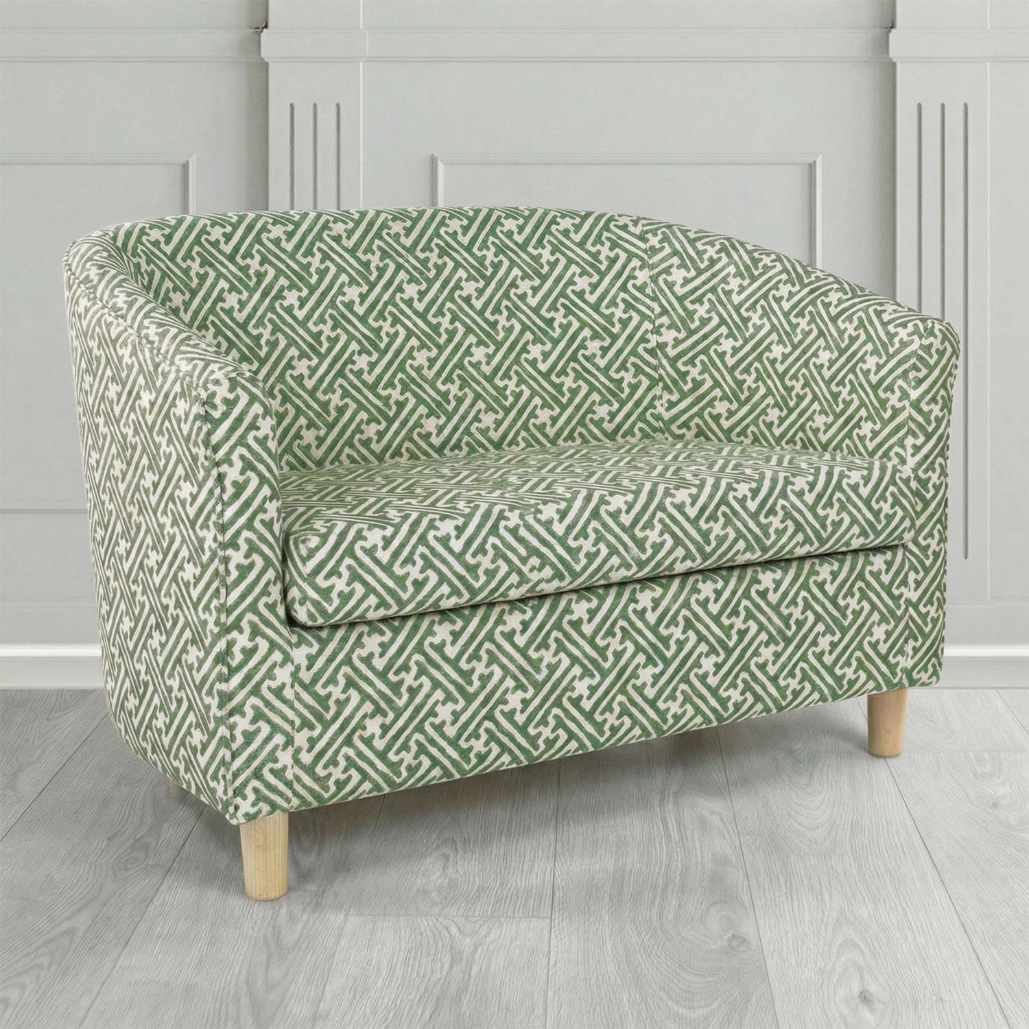 Tuscany 2 Seater Tub Sofa in Fryett's Paulo Geometric Pattern Fabric