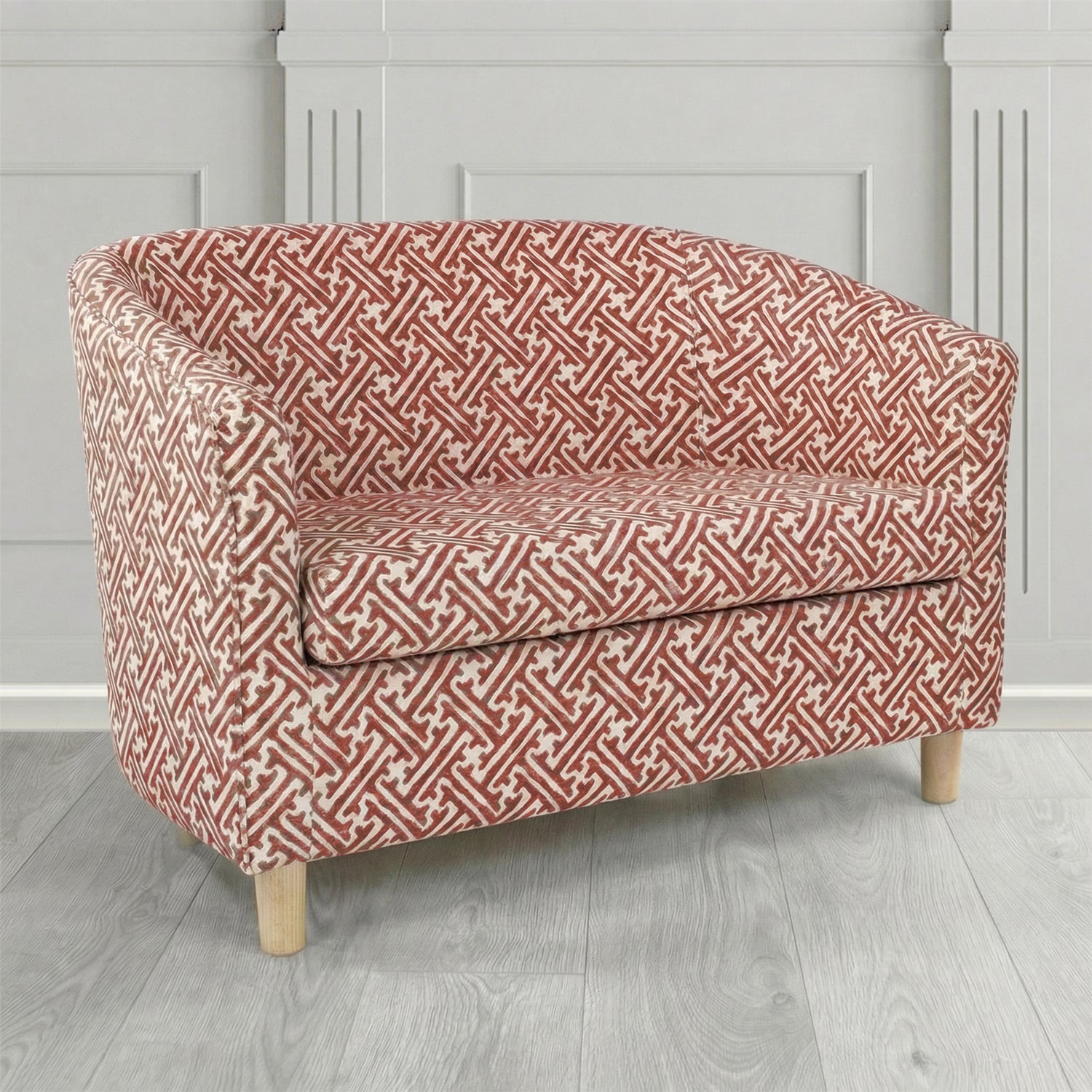 Tuscany 2 Seater Tub Sofa in Fryett's Paulo Geometric Pattern Fabric