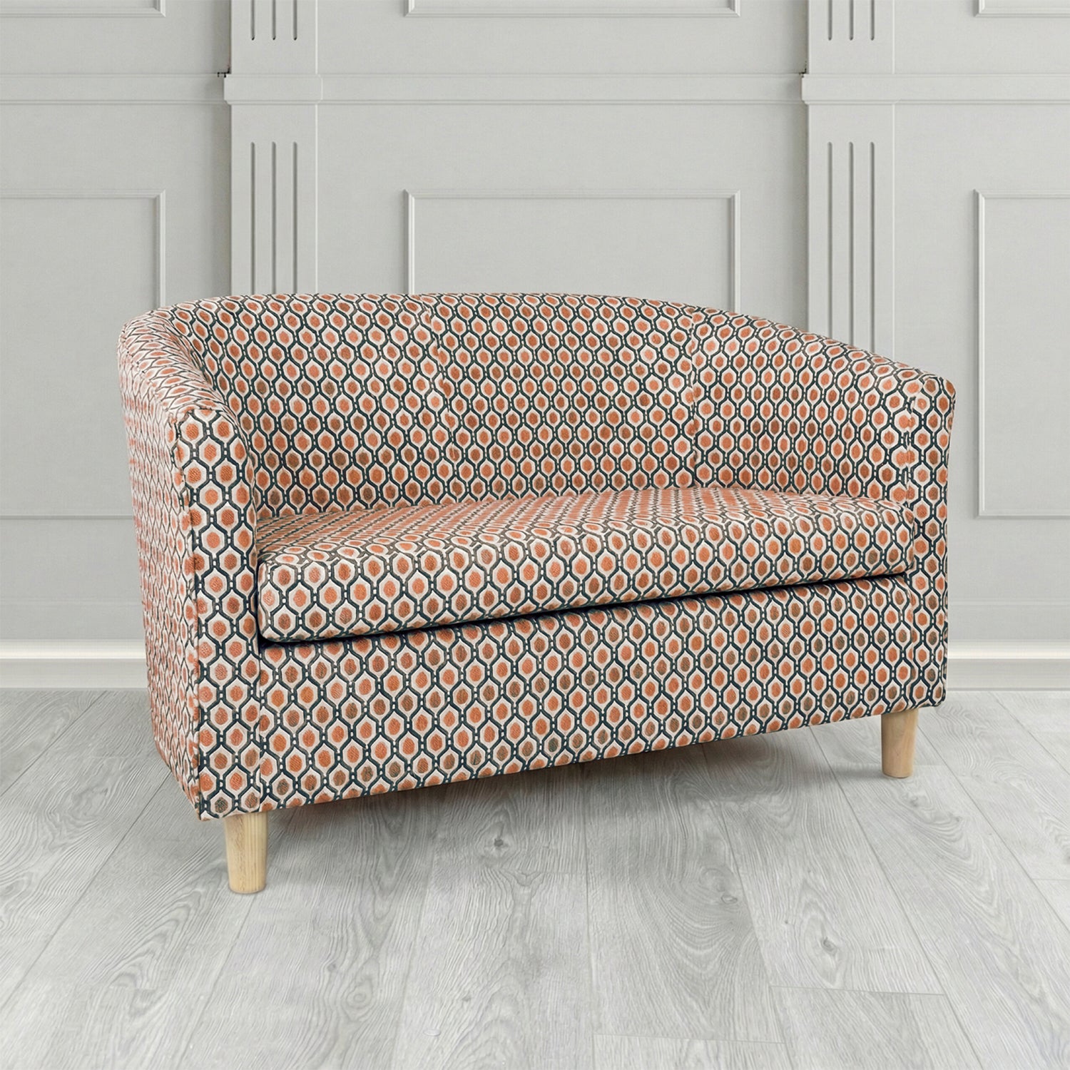 Tuscany 2 Seater Tub Sofa in Fryett's Recco Geometric Pattern Fabric