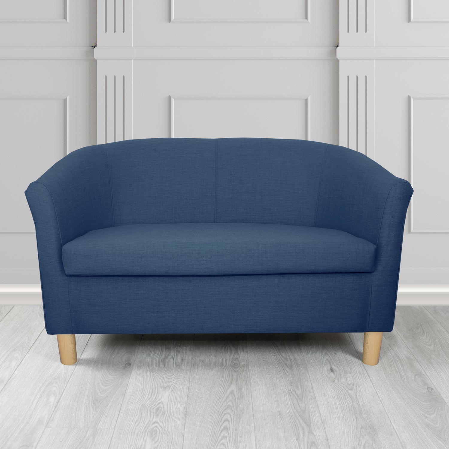 Tuscany 2 Seater Tub Sofa in Romo Osumi Plain Cotton Blend Crib 5 Fabric
