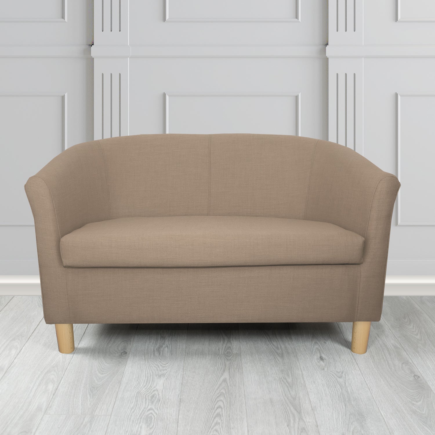 Tuscany 2 Seater Tub Sofa in Romo Osumi Plain Cotton Blend Crib 5 Fabric