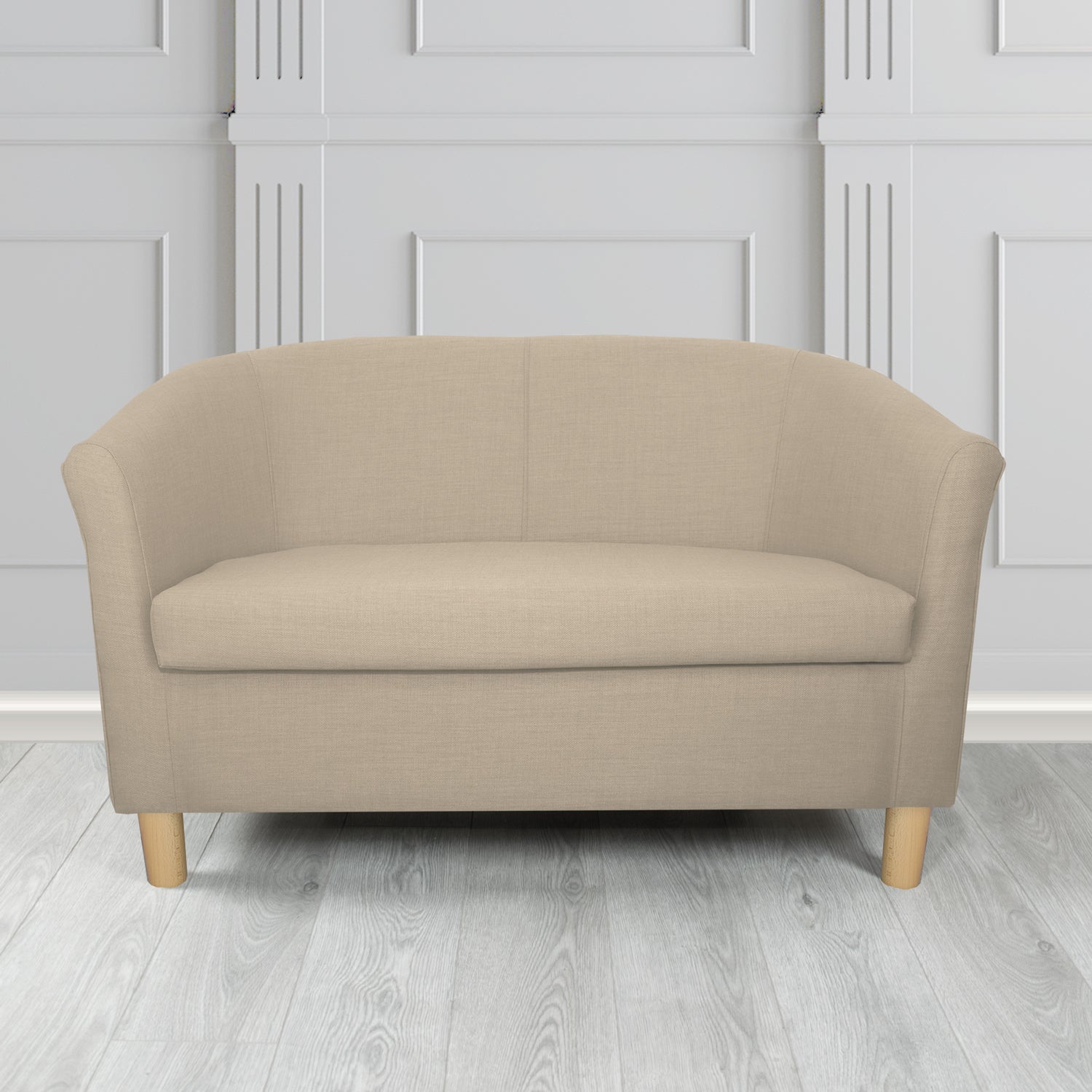 Tuscany 2 Seater Tub Sofa in Romo Osumi Plain Cotton Blend Crib 5 Fabric