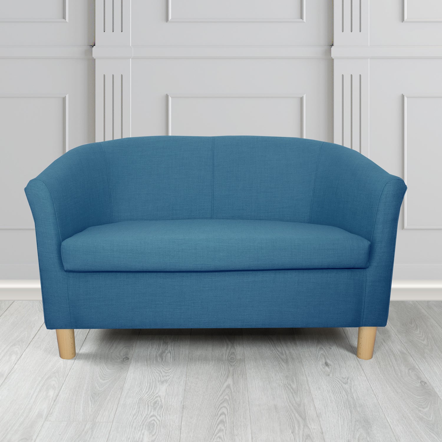 Tuscany 2 Seater Tub Sofa in Romo Osumi Plain Cotton Blend Crib 5 Fabric