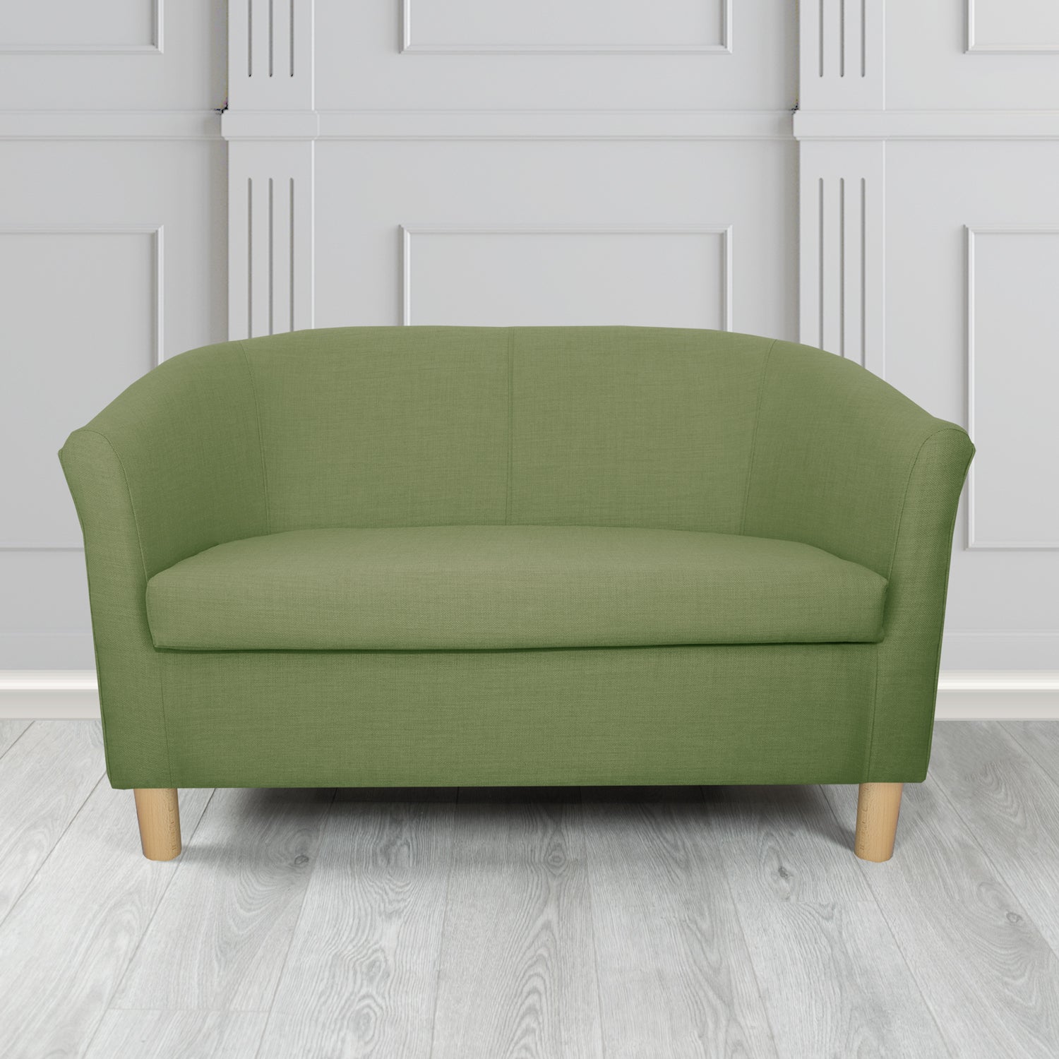 Tuscany 2 Seater Tub Sofa in Romo Osumi Plain Cotton Blend Crib 5 Fabric