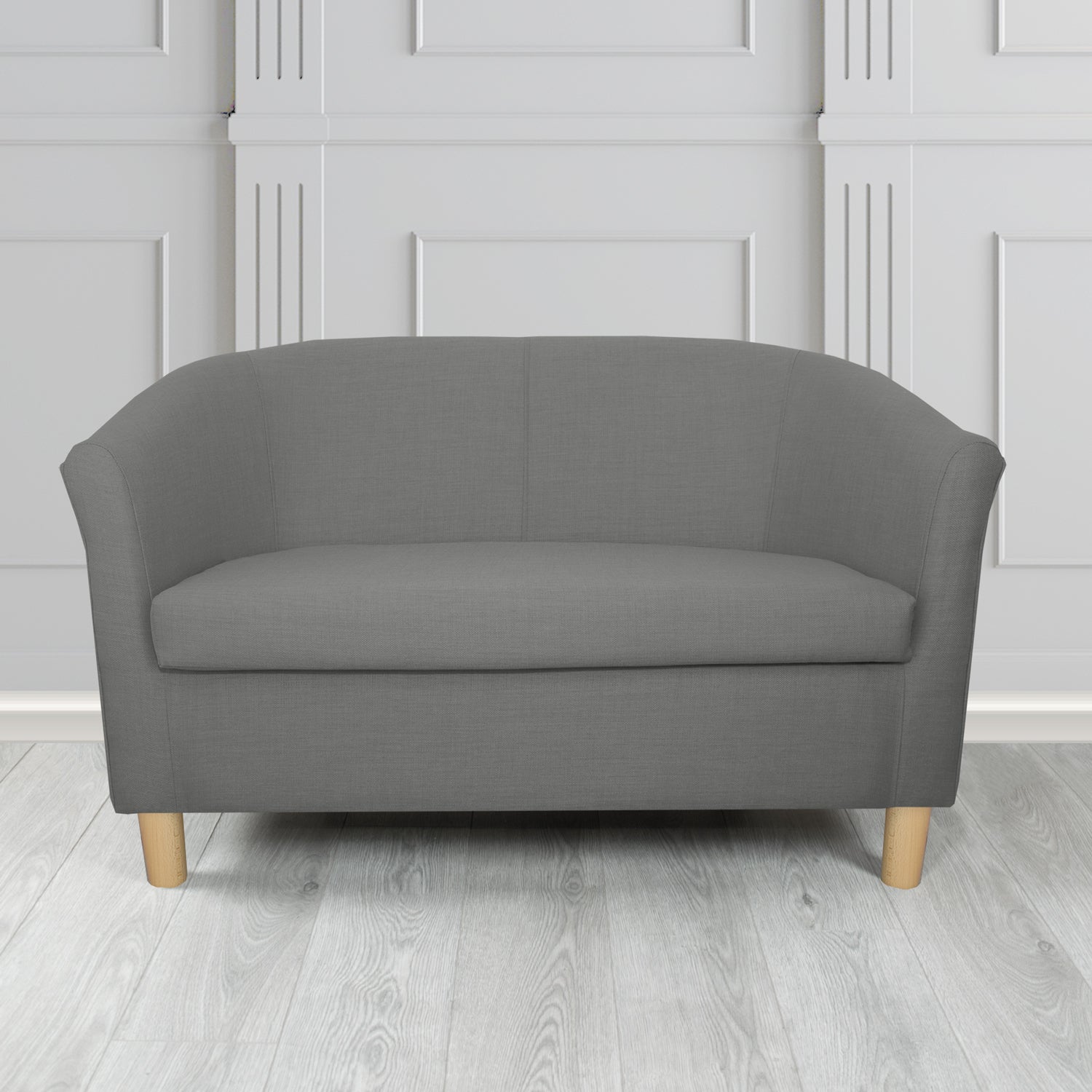 Tuscany 2 Seater Tub Sofa in Romo Osumi Plain Cotton Blend Crib 5 Fabric