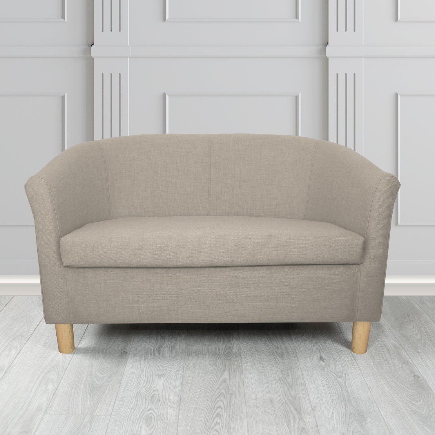 Tuscany 2 Seater Tub Sofa in Romo Osumi Plain Cotton Blend Crib 5 Fabric