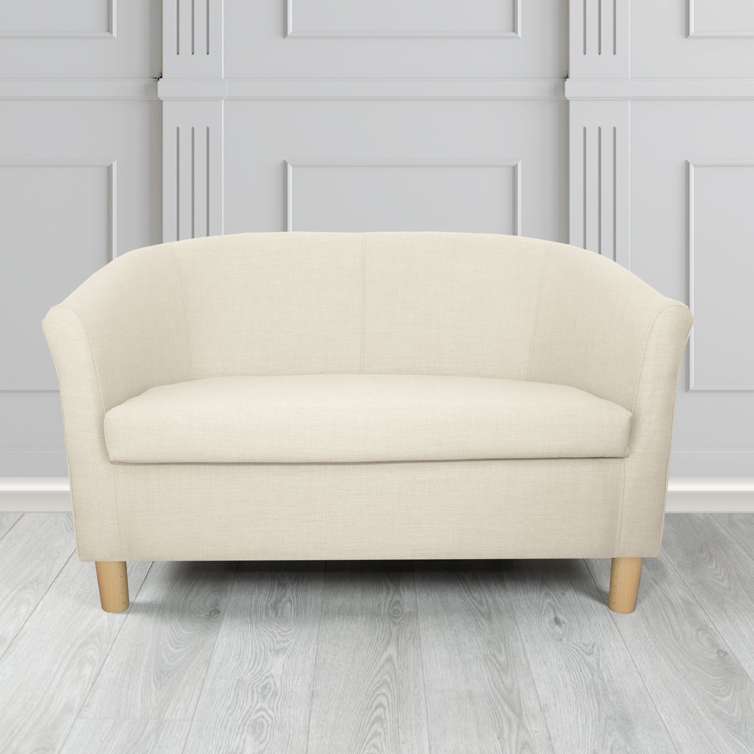 Tuscany 2 Seater Tub Sofa in Romo Osumi Plain Cotton Blend Crib 5 Fabric