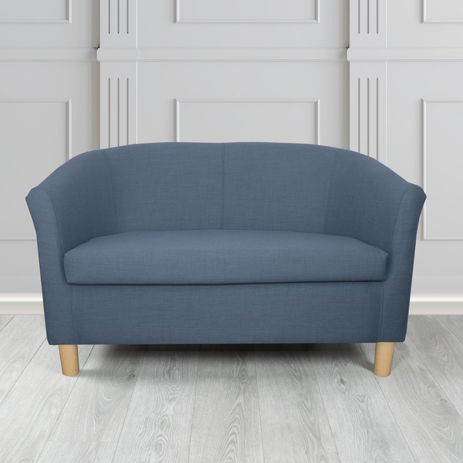 Tuscany 2 Seater Tub Sofa in Romo Osumi Plain Cotton Blend Crib 5 Fabric