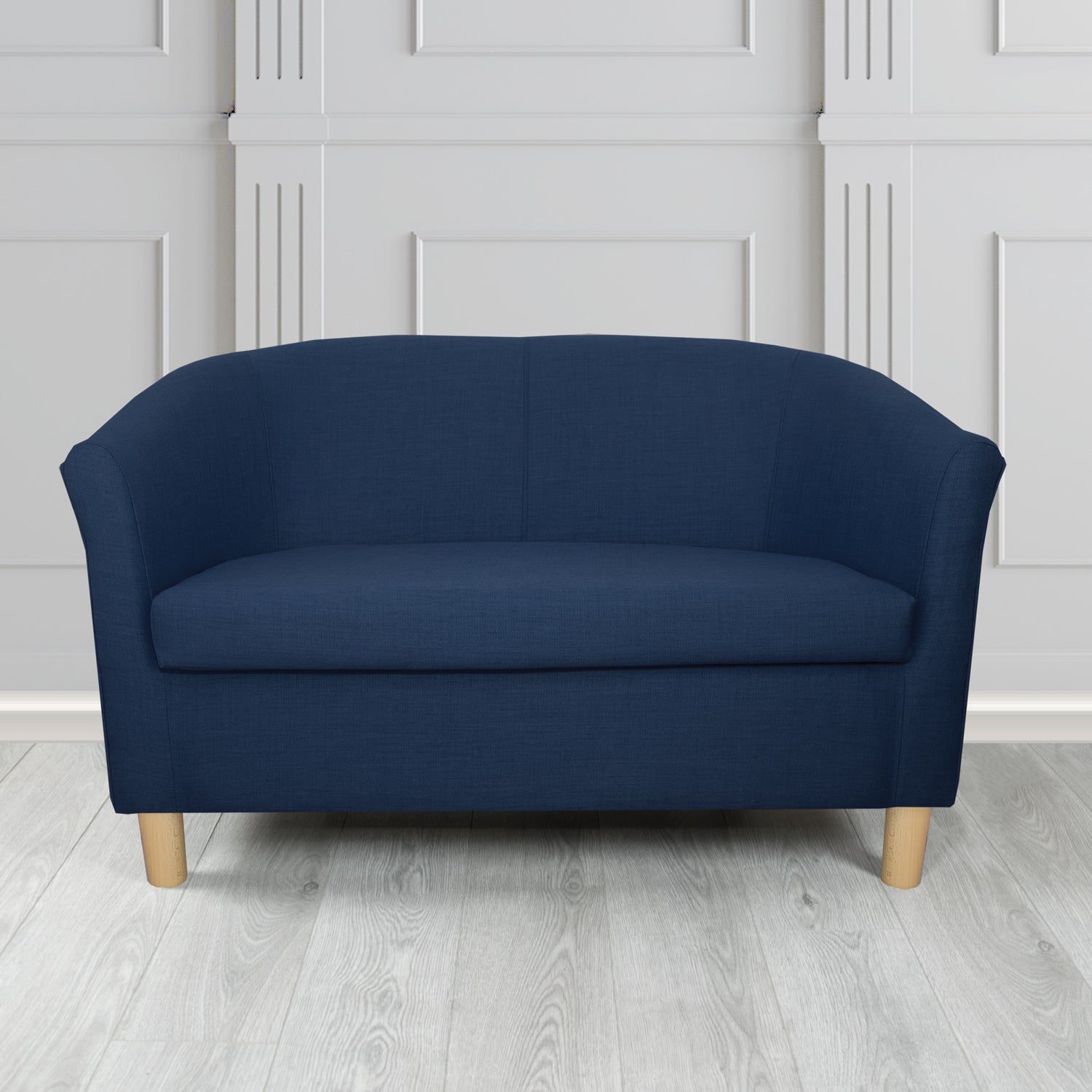 Tuscany 2 Seater Tub Sofa in Romo Osumi Plain Cotton Blend Crib 5 Fabric