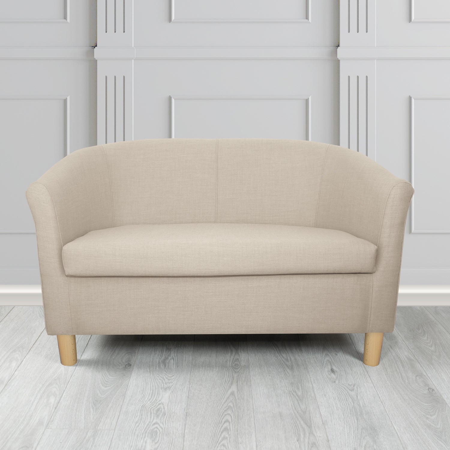 Tuscany 2 Seater Tub Sofa in Romo Osumi Plain Cotton Blend Crib 5 Fabric