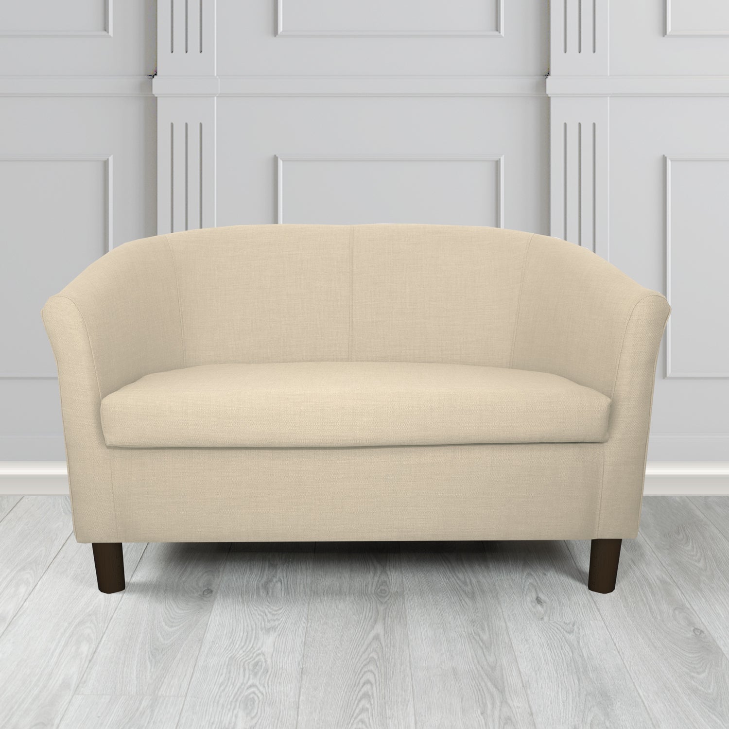 Tuscany 2 Seater Tub Sofa in Romo Osumi Plain Cotton Blend Crib 5 Fabric