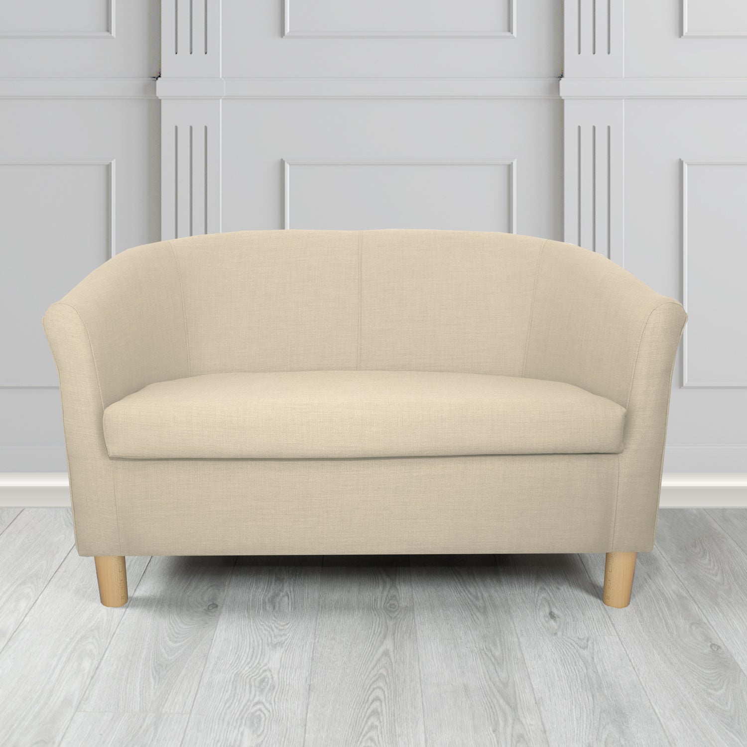 Tuscany 2 Seater Tub Sofa in Romo Osumi Plain Cotton Blend Crib 5 Fabric