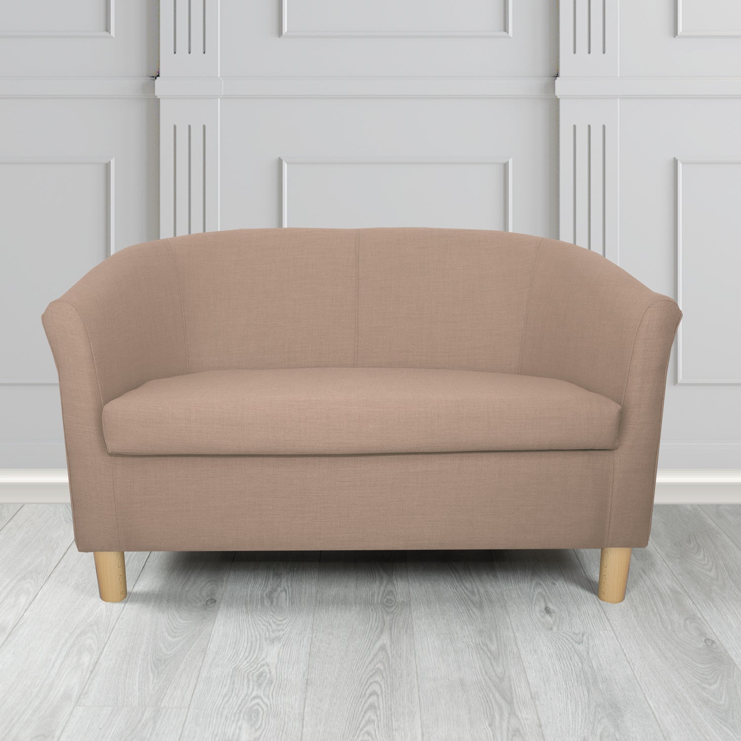 Tuscany 2 Seater Tub Sofa in Romo Osumi Plain Cotton Blend Crib 5 Fabric