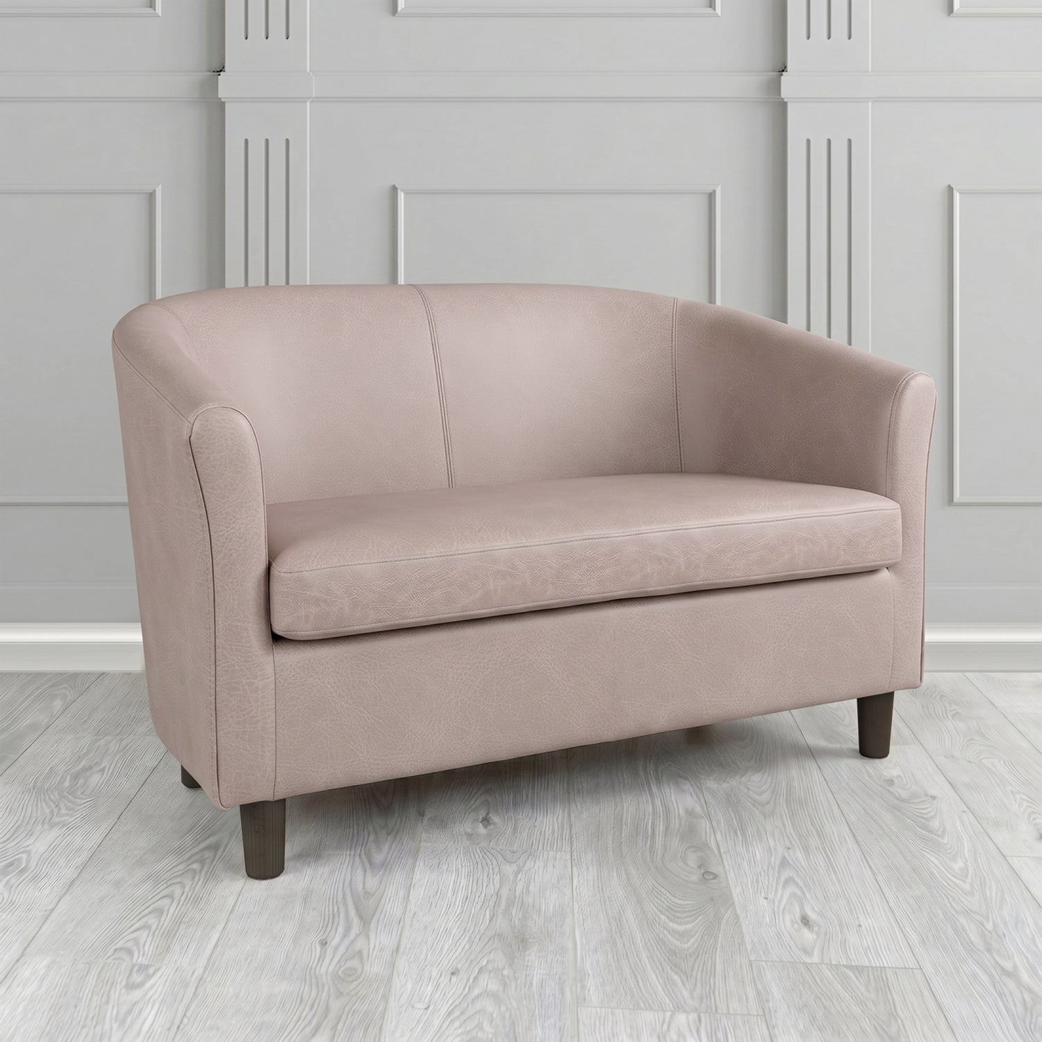Tuscany 2 Seater Tub Sofa in Crest Leather Saloon Semi-Aniline Crib 5 Genuine Leather