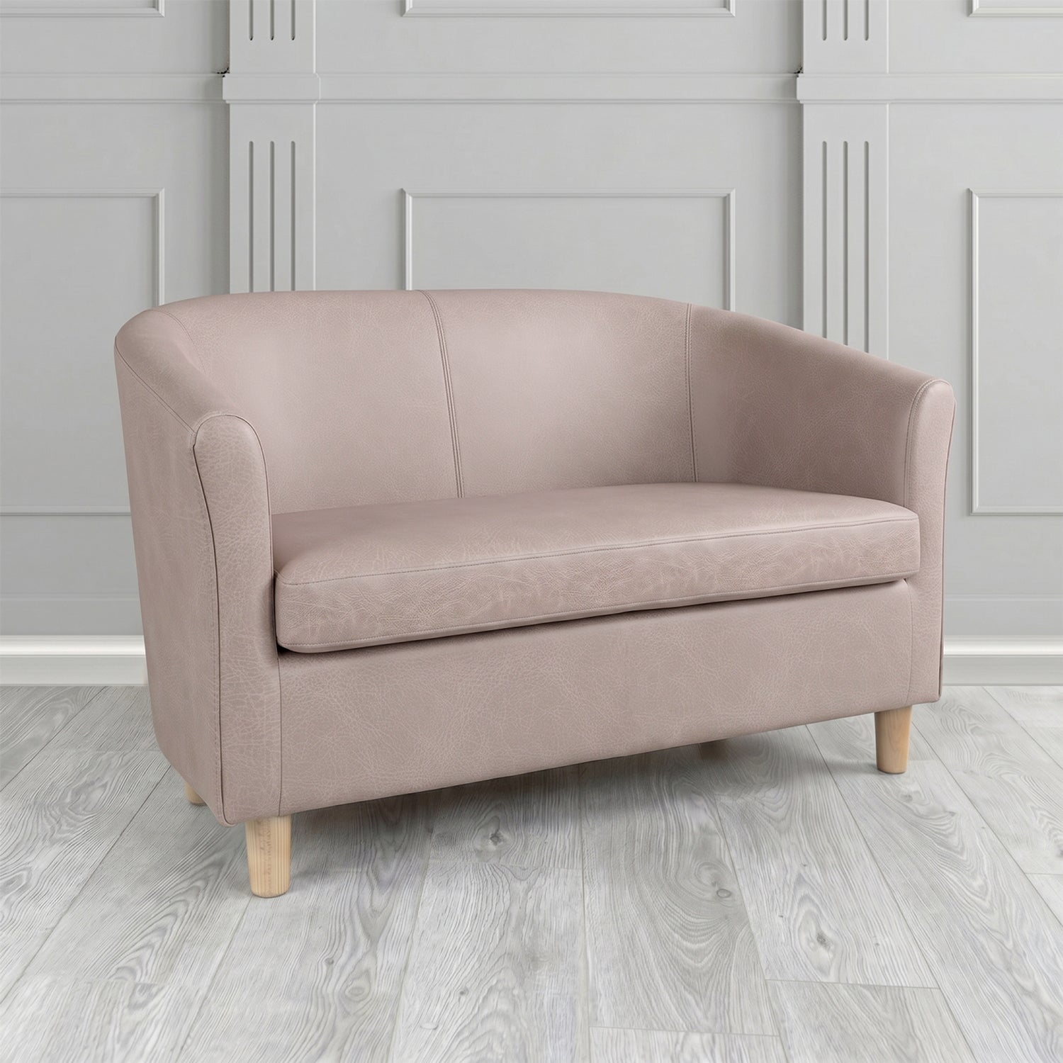 Tuscany 2 Seater Tub Sofa in Crest Leather Saloon Semi-Aniline Crib 5 Genuine Leather