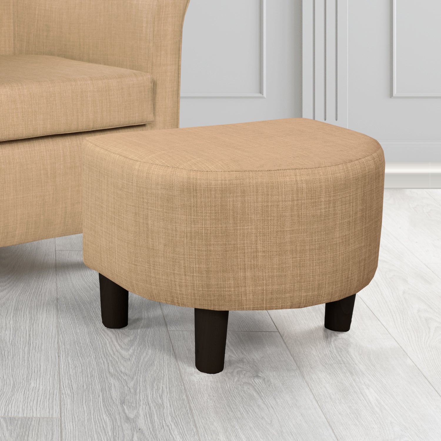 Tuscany Footstool in Tubz Charles Plain Linen Fabric