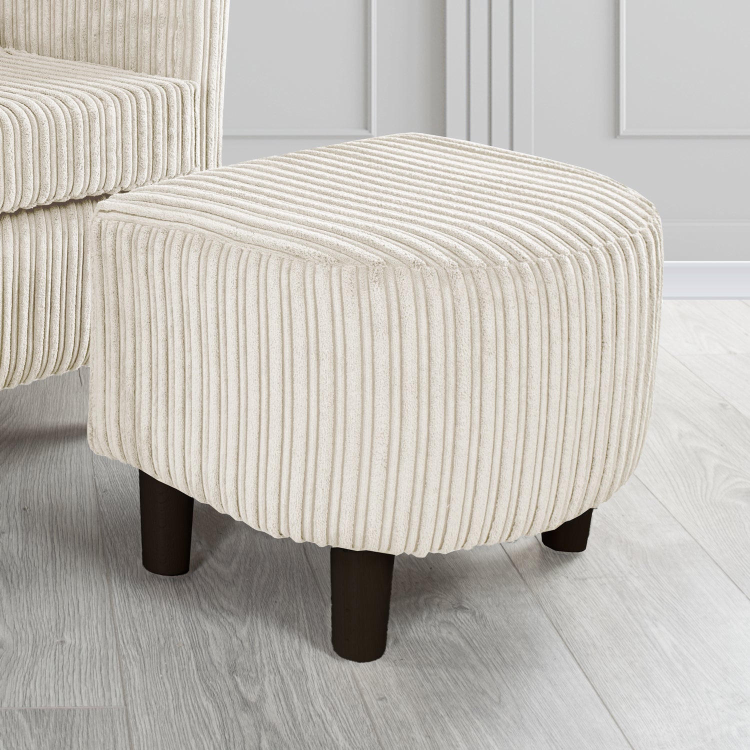 Tuscany Footstool in Tubz Conway Plain Textured Fabric
