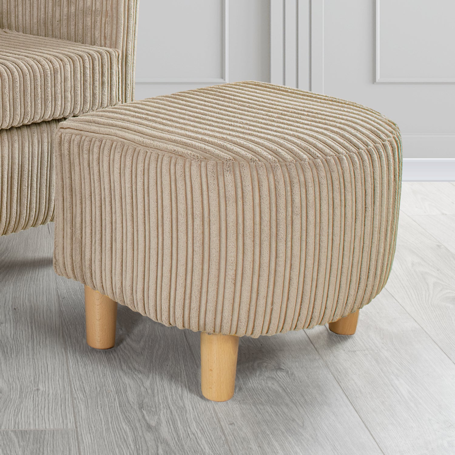 Tuscany Footstool in Tubz Conway Plain Textured Fabric