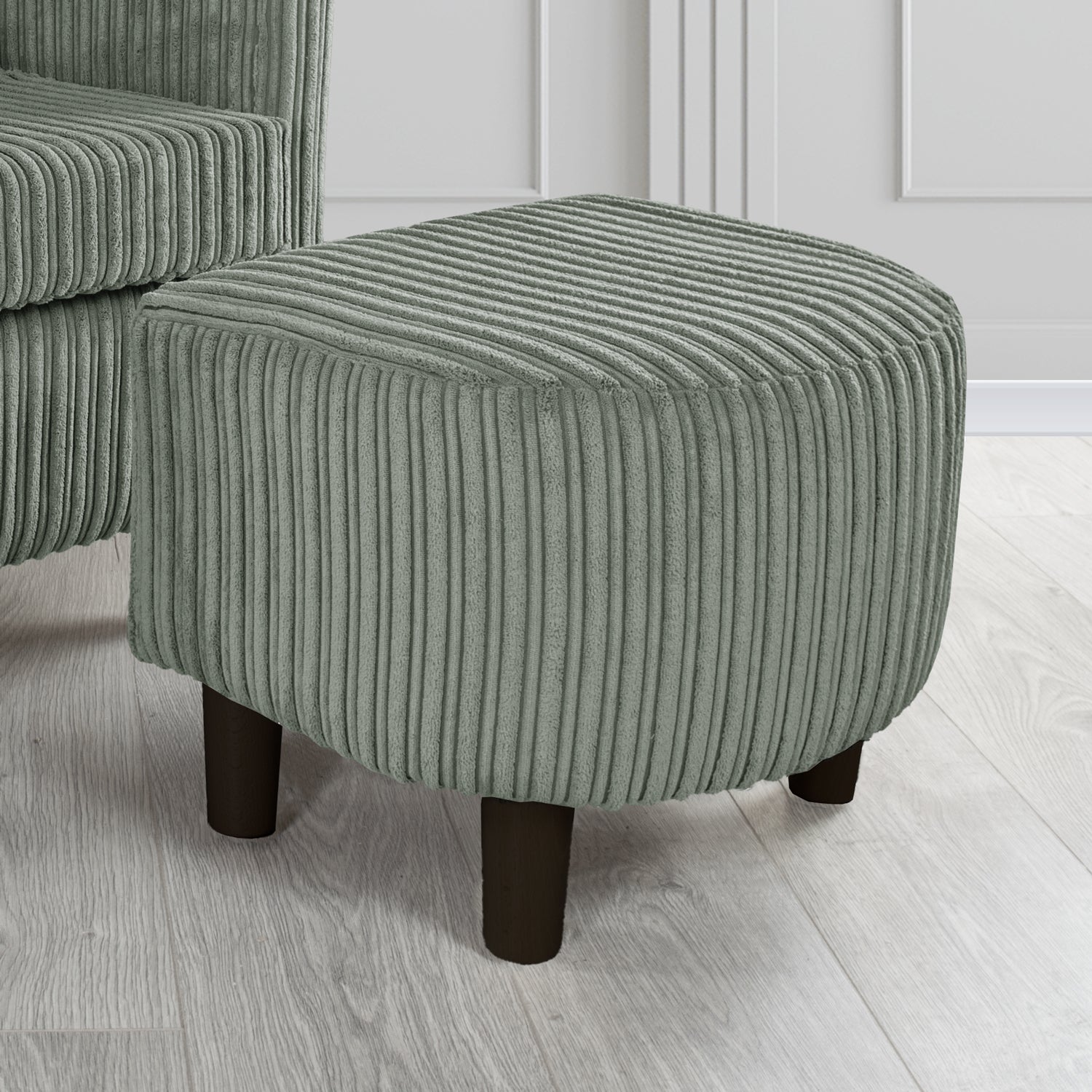 Tuscany Footstool in Tubz Conway Plain Textured Fabric