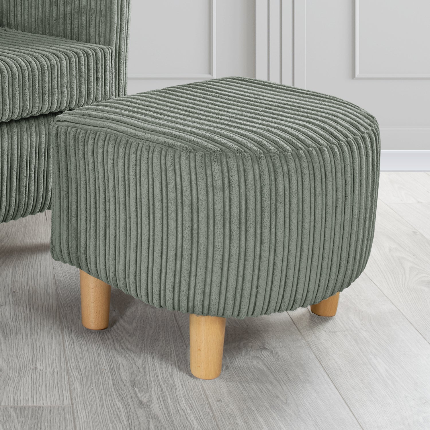 Tuscany Footstool in Tubz Conway Plain Textured Fabric