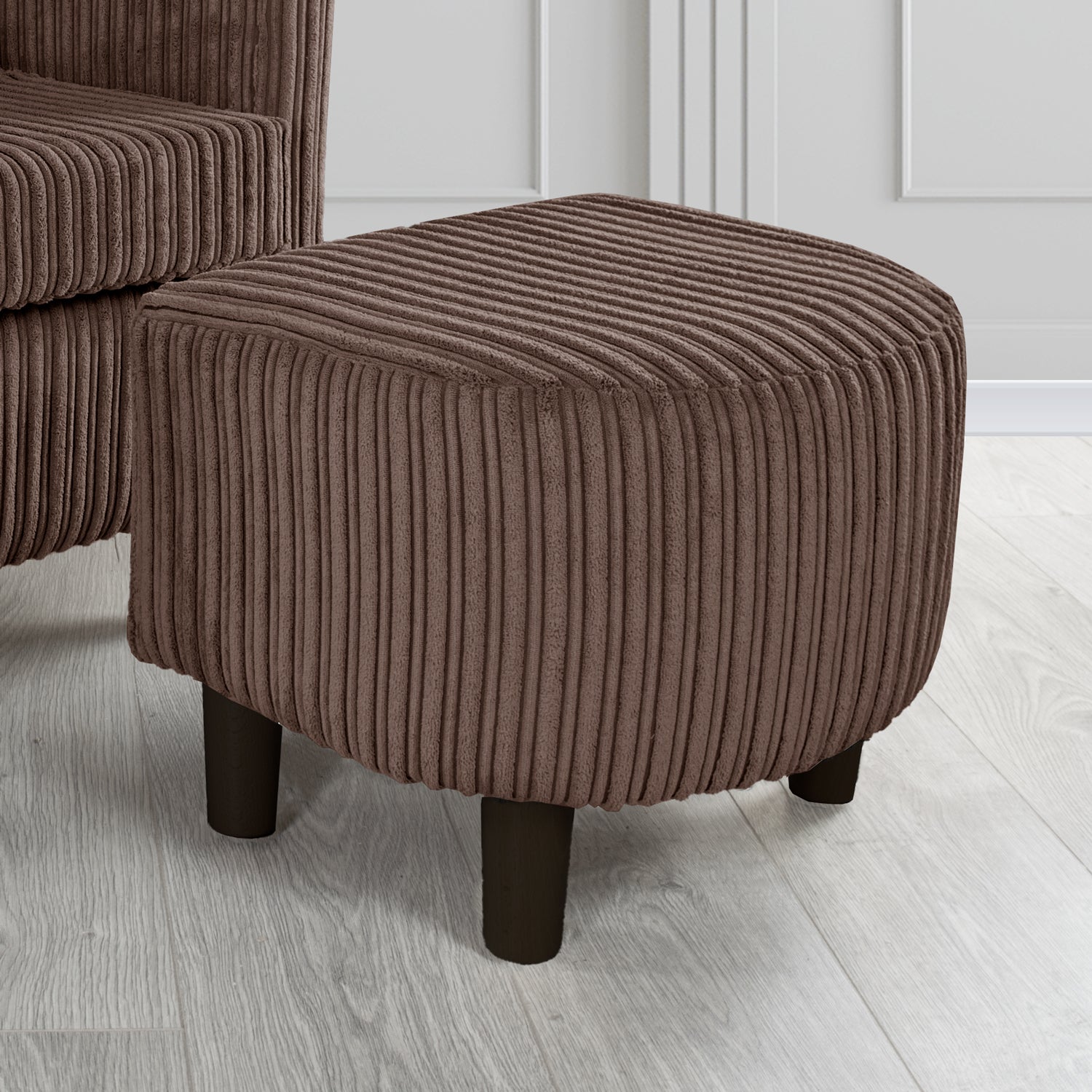 Tuscany Footstool in Tubz Conway Plain Textured Fabric