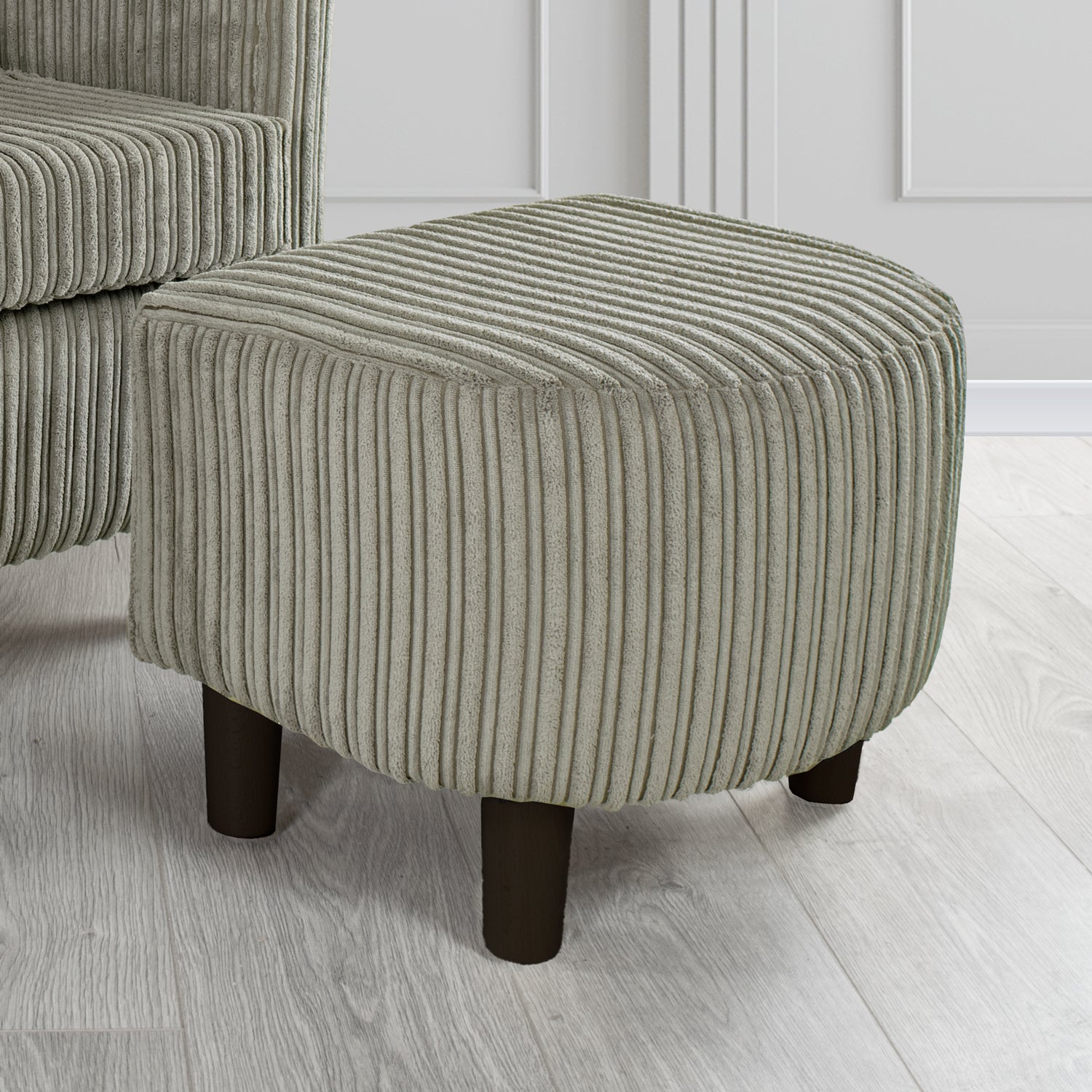 Tuscany Footstool in Conway Plain Textured Fabric