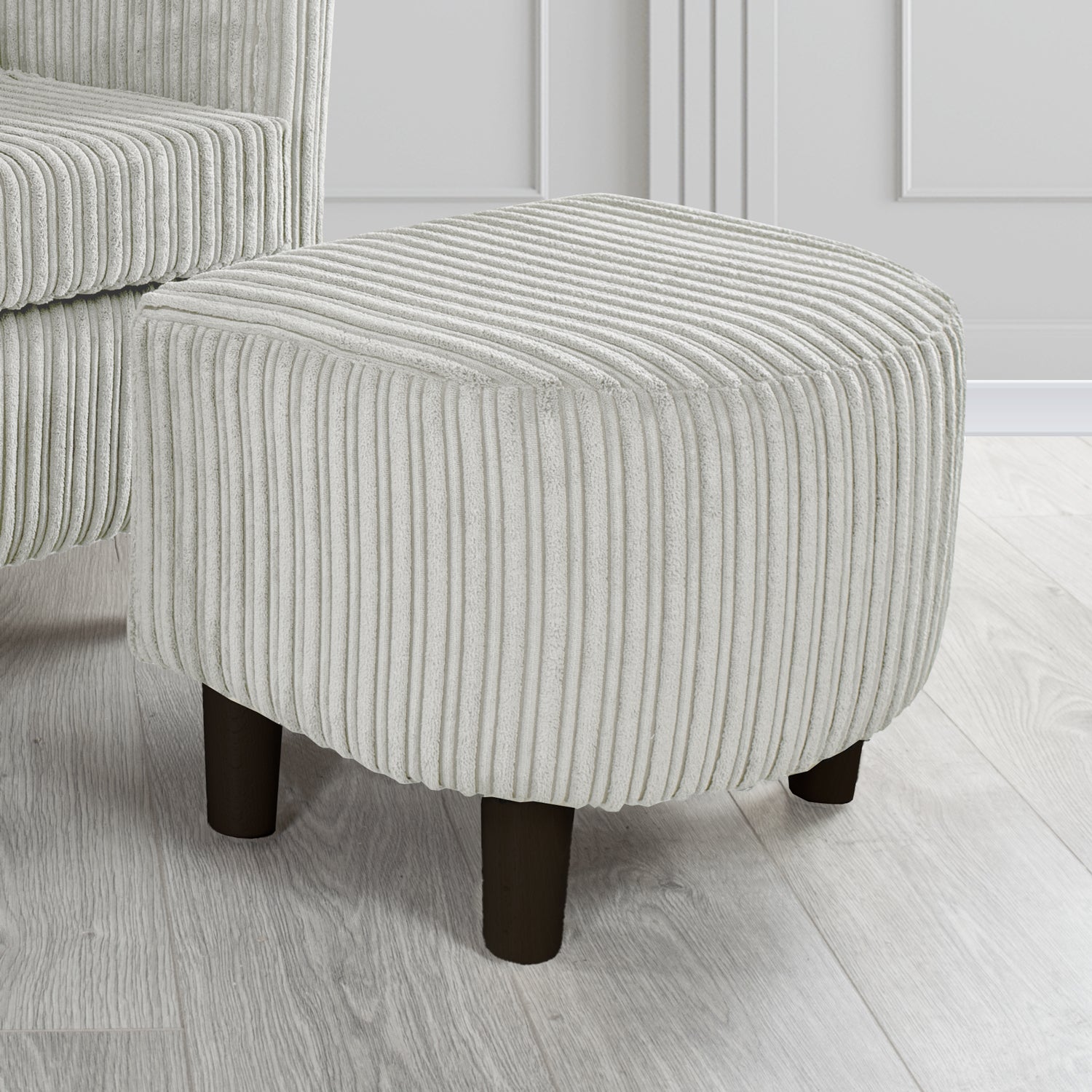 Tuscany Footstool in Conway Plain Textured Fabric