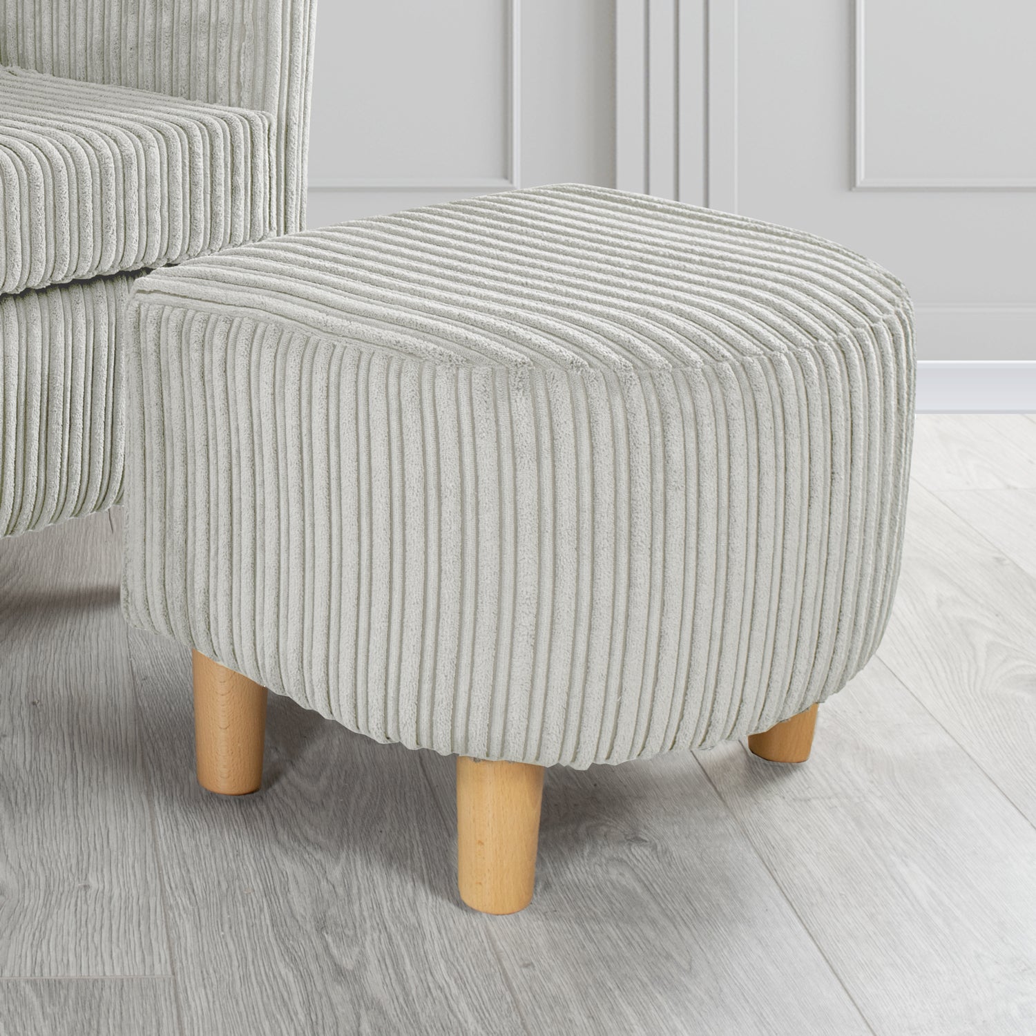 Tuscany Footstool in Conway Plain Textured Fabric