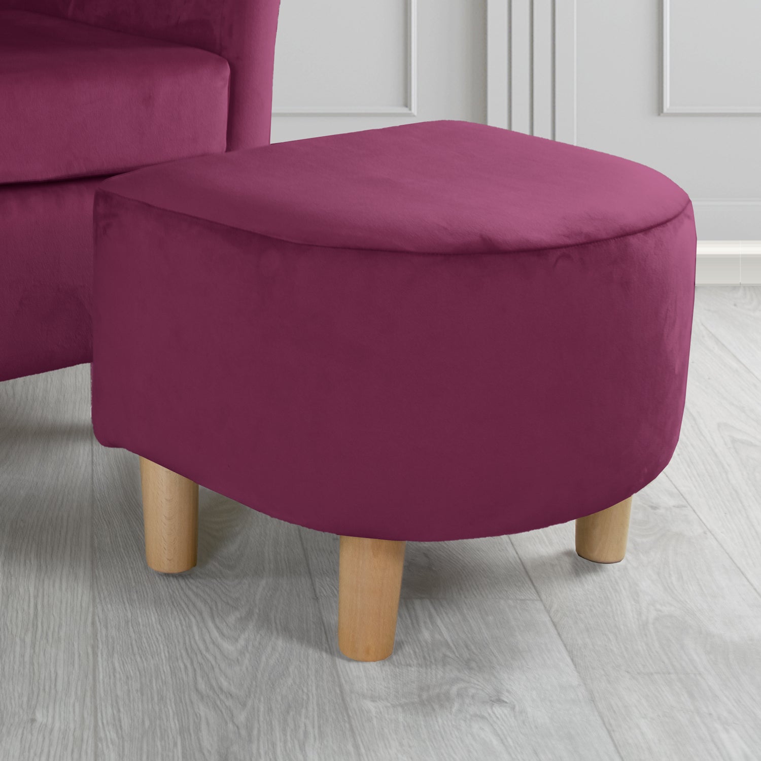 Tuscany Footstool in Tubz Monaco Plush Velvet Fabric