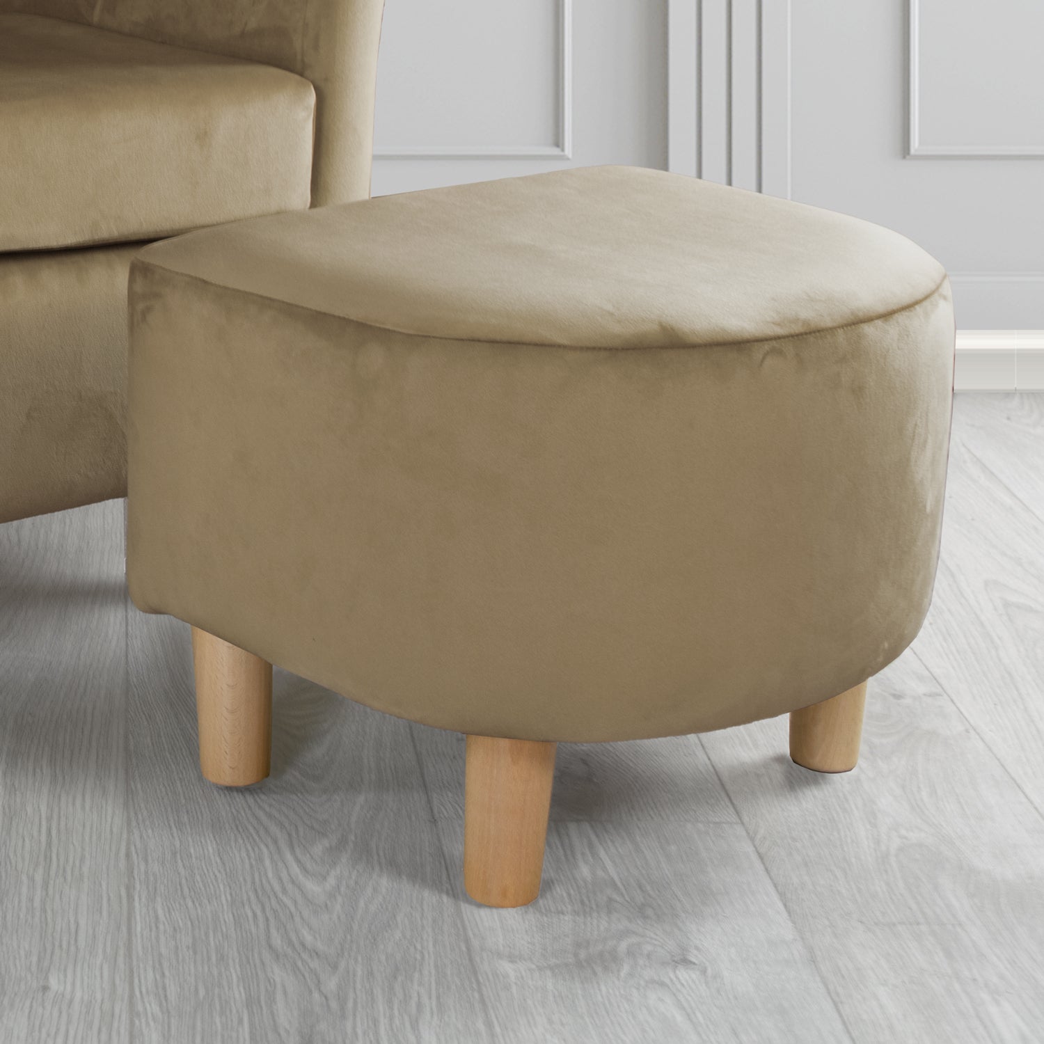 Tuscany Footstool in Tubz Monaco Plush Velvet Fabric