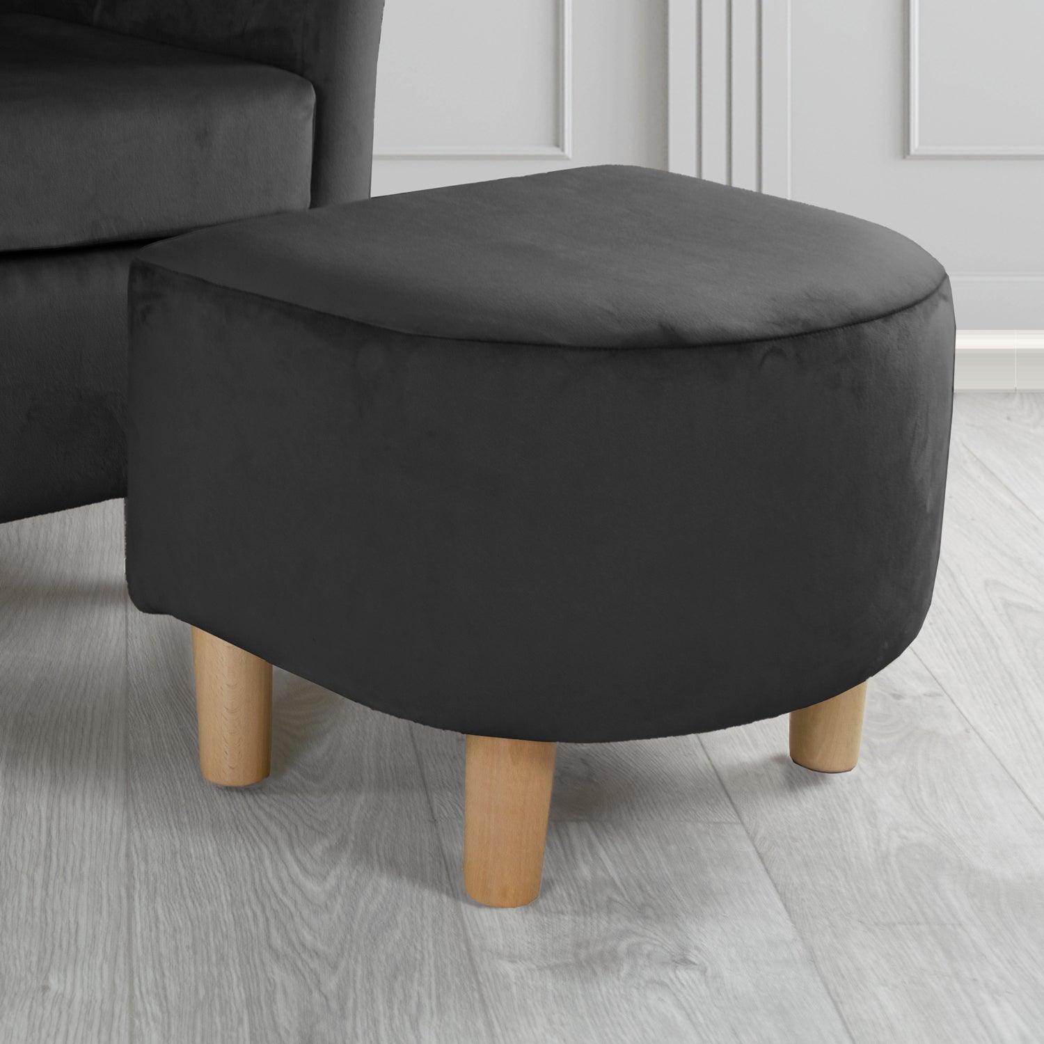 Tuscany Footstool in Tubz Monaco Plush Velvet Fabric