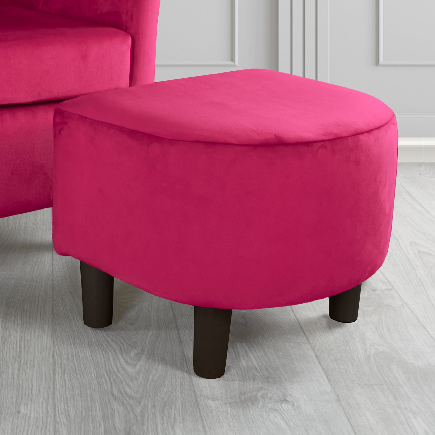 Tuscany Footstool in Tubz Monaco Plush Velvet Fabric