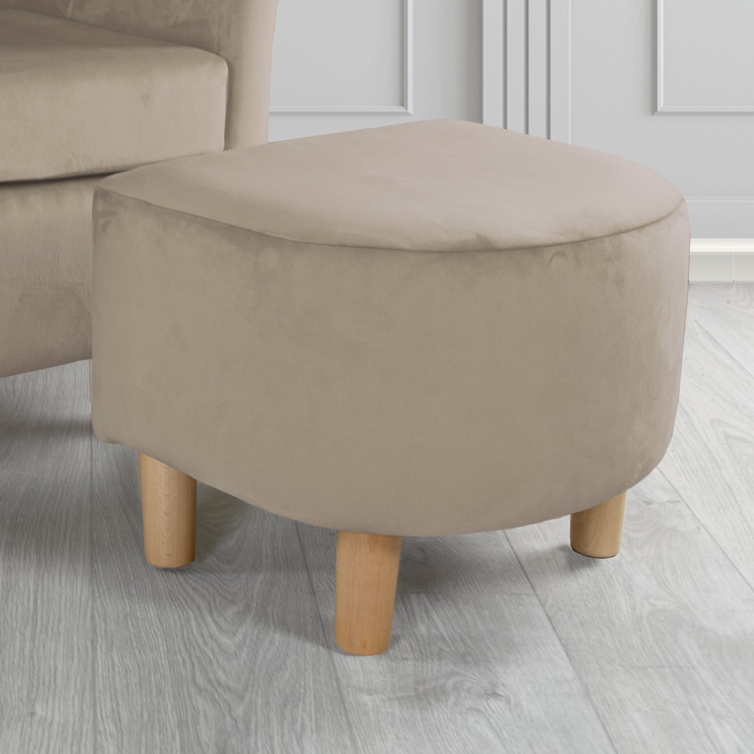 Tuscany Footstool in Tubz Monaco Plush Velvet Fabric