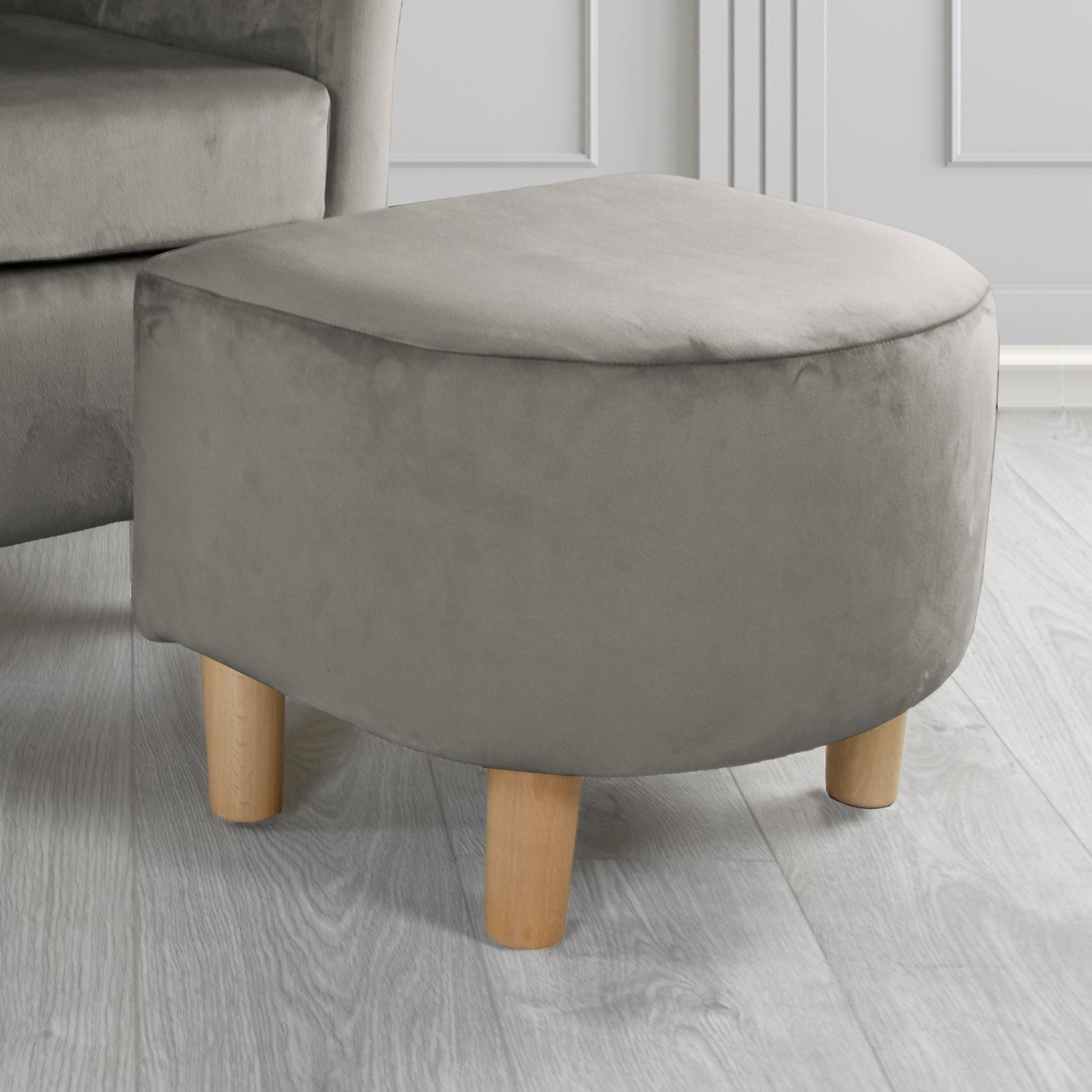 Tuscany Footstool in Tubz Monaco Plush Velvet Fabric