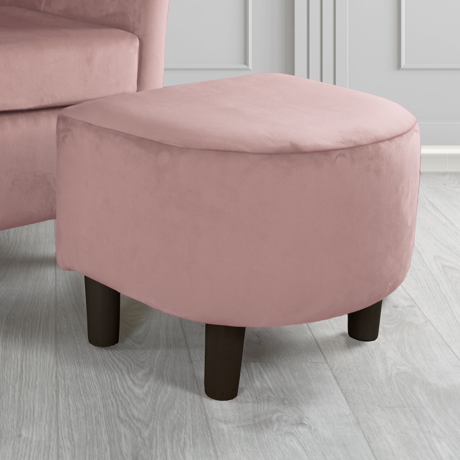 Tuscany Footstool in Tubz Monaco Plush Velvet Fabric