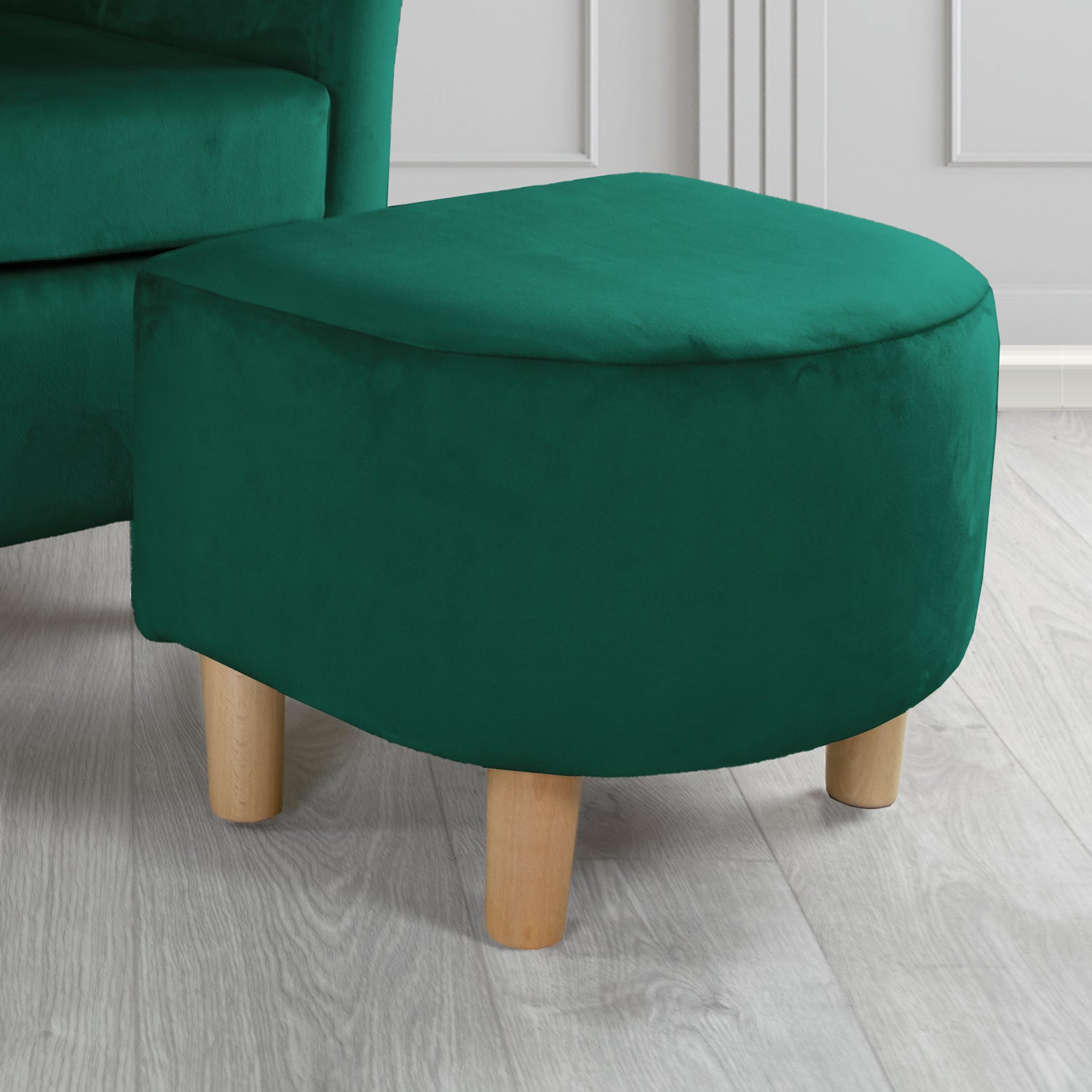 Tuscany Footstool in Tubz Monaco Plush Velvet Fabric