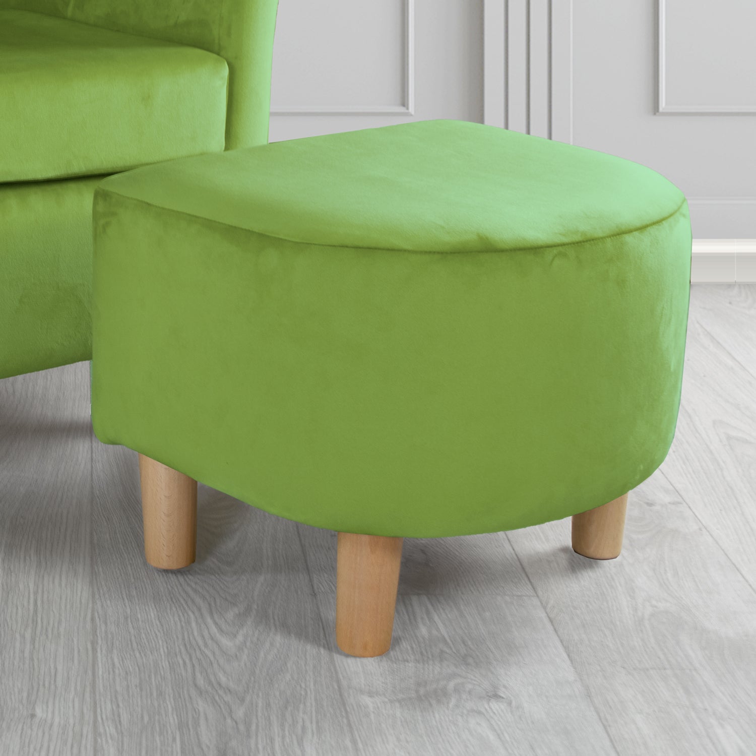 Tuscany Footstool in Tubz Monaco Plush Velvet Fabric