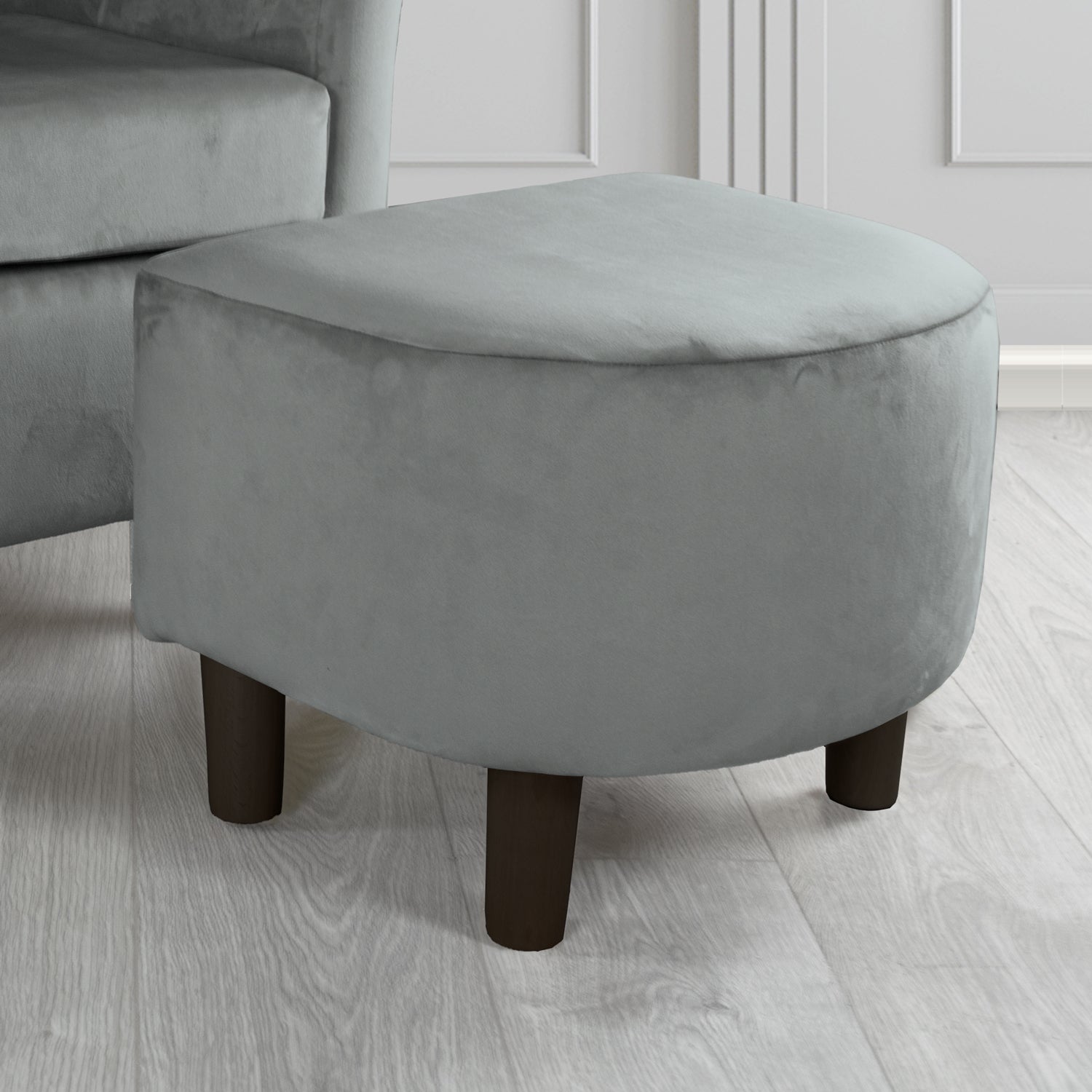 Tuscany Footstool in Tubz Monaco Plush Velvet Fabric