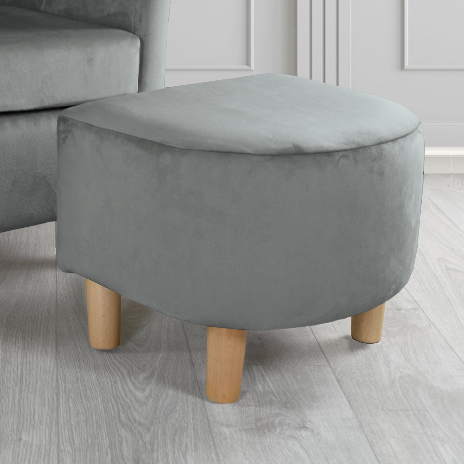 Tuscany Footstool in Tubz Monaco Plush Velvet Fabric
