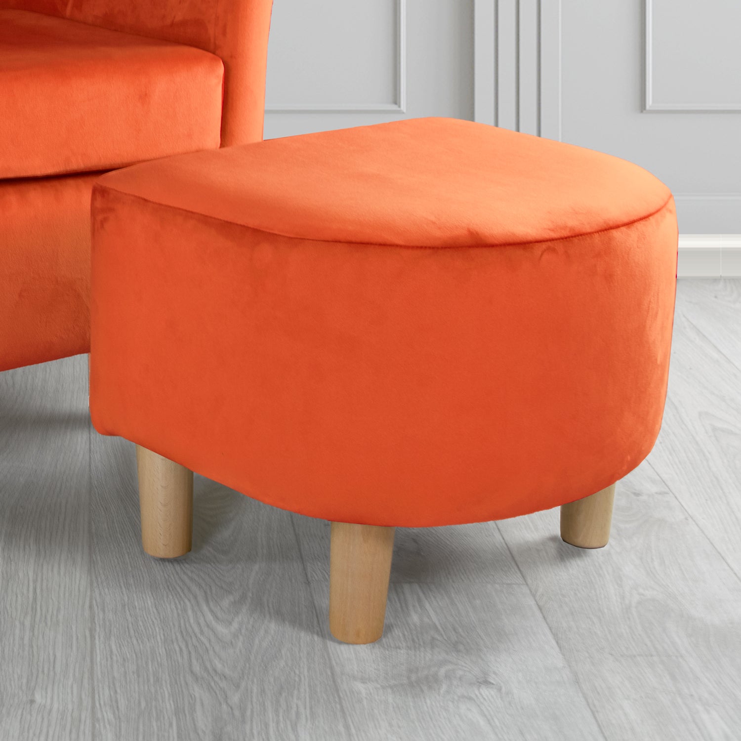 Tuscany Footstool in Tubz Monaco Plush Velvet Fabric