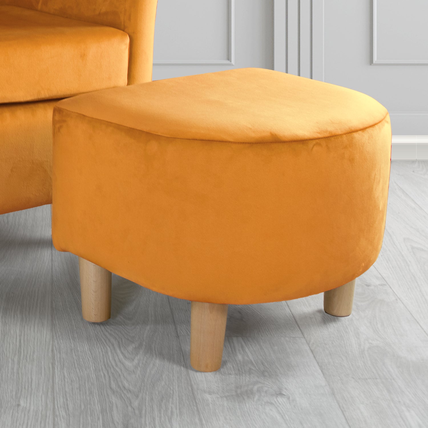 Tuscany Footstool in Tubz Monaco Plush Velvet Fabric