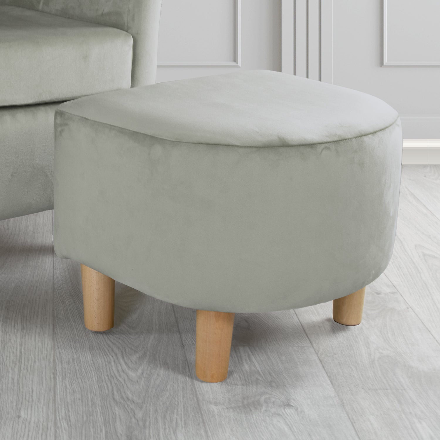 Tuscany Footstool in Tubz Monaco Plush Velvet Fabric