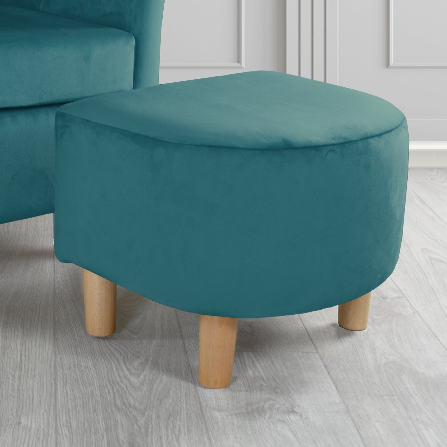 Tuscany Footstool in Tubz Monaco Plush Velvet Fabric