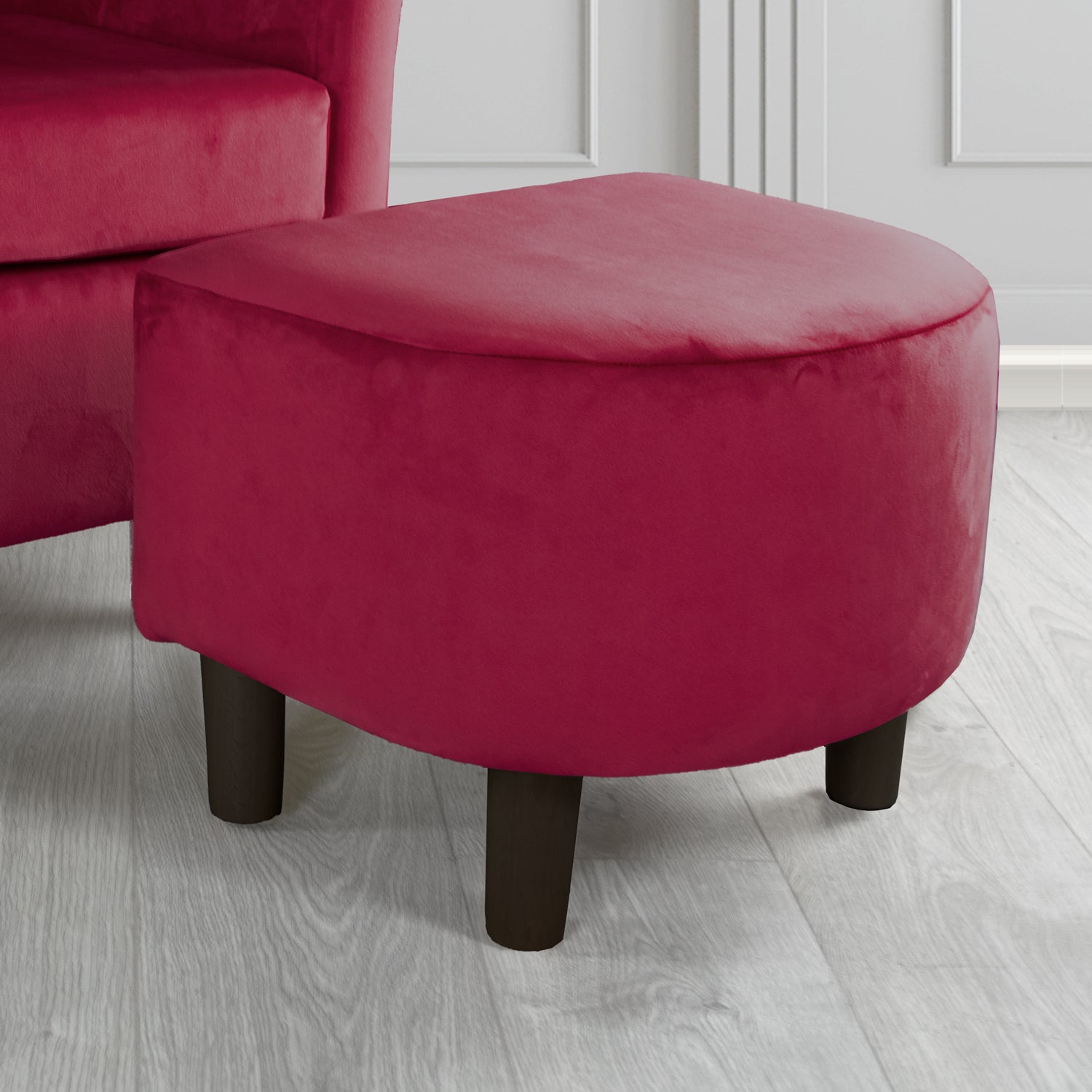 Tuscany Footstool in Tubz Monaco Plush Velvet Fabric