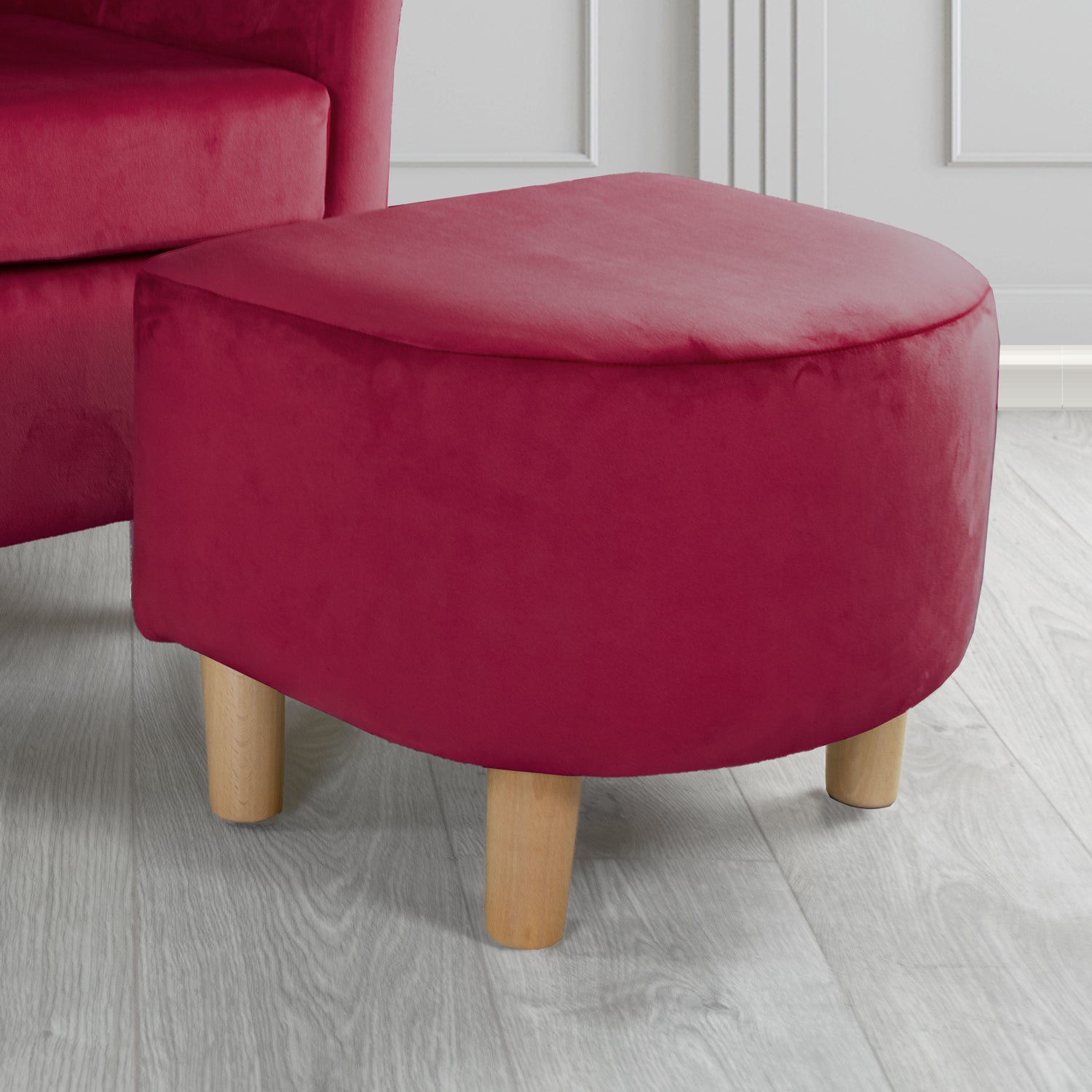 Tuscany Footstool in Tubz Monaco Plush Velvet Fabric
