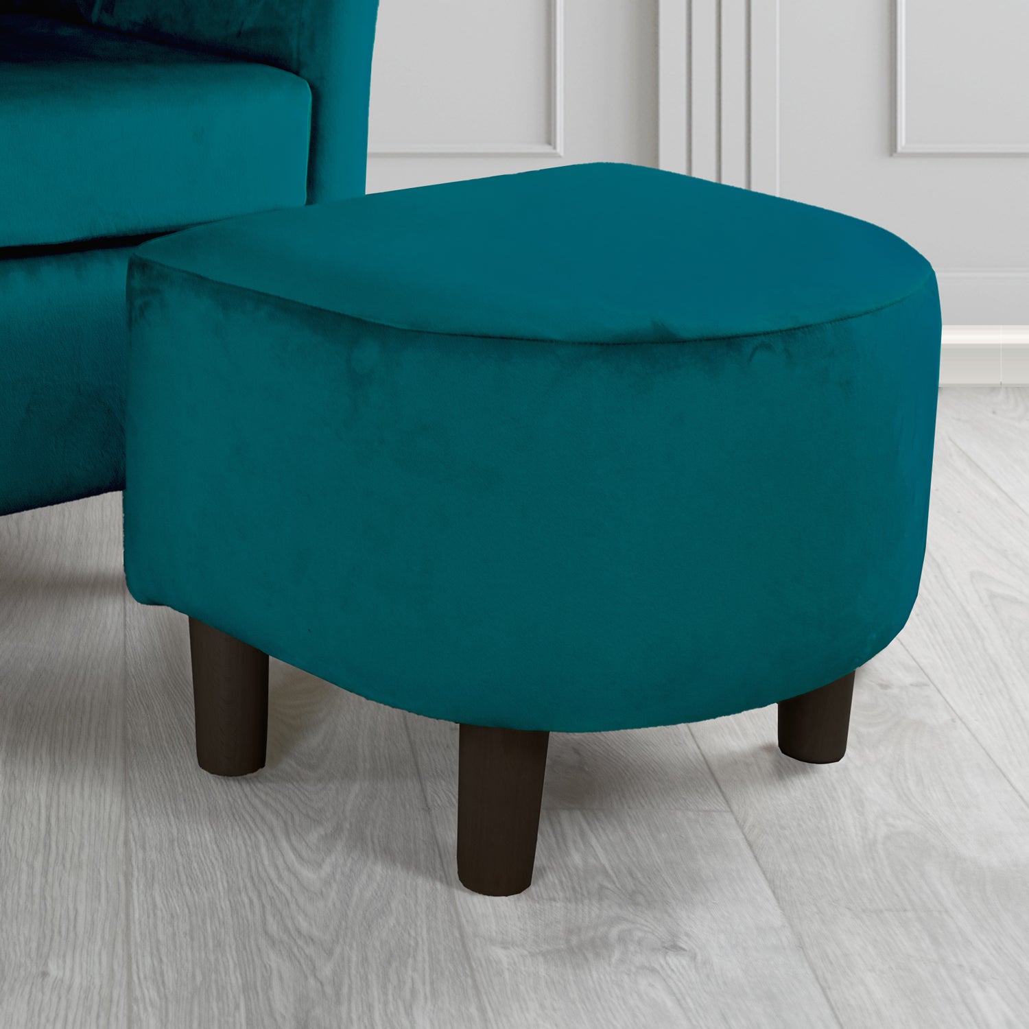 Tuscany Footstool in Sapore Velvet Fabric