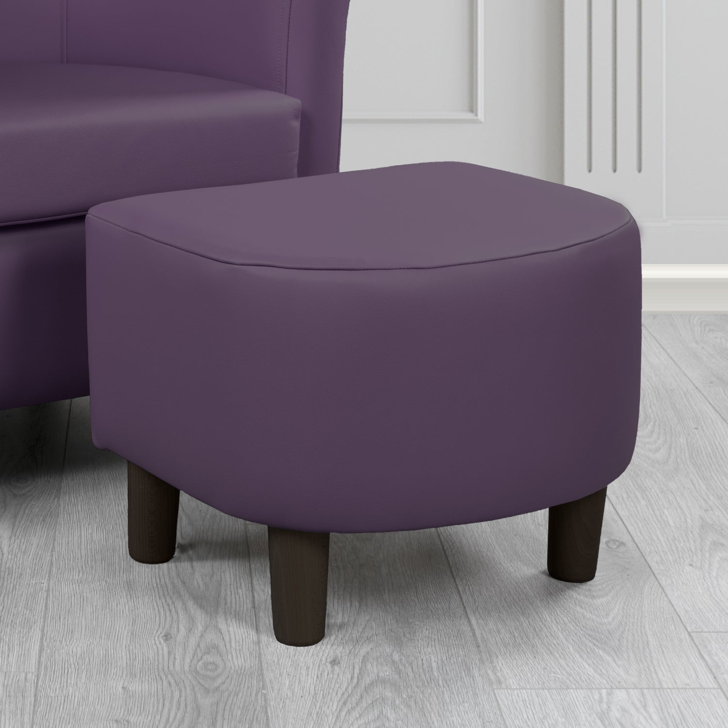 Tuscany Footstool in Crest Leather Shelly Crib 5 Genuine Leather